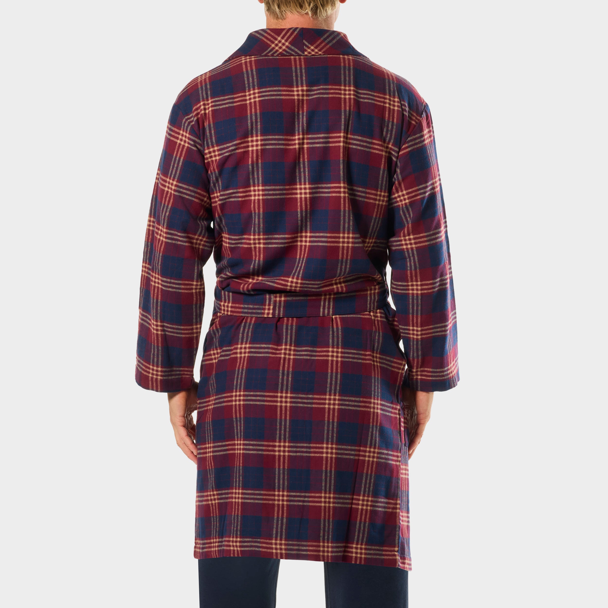 Mens On Holiday Flannel Robe - Red