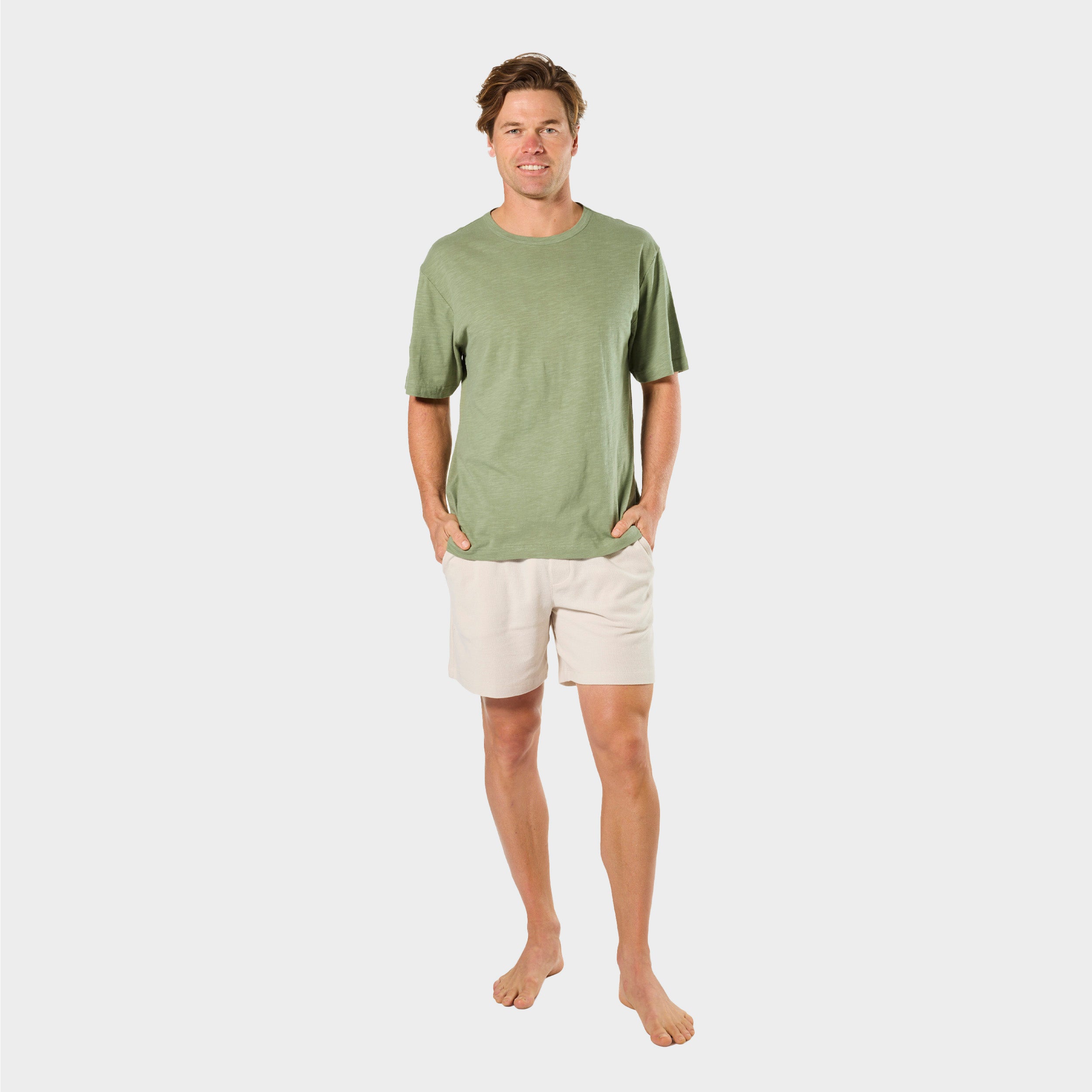 Mitchdowd Mens Slub Khaki Sleep Tee
