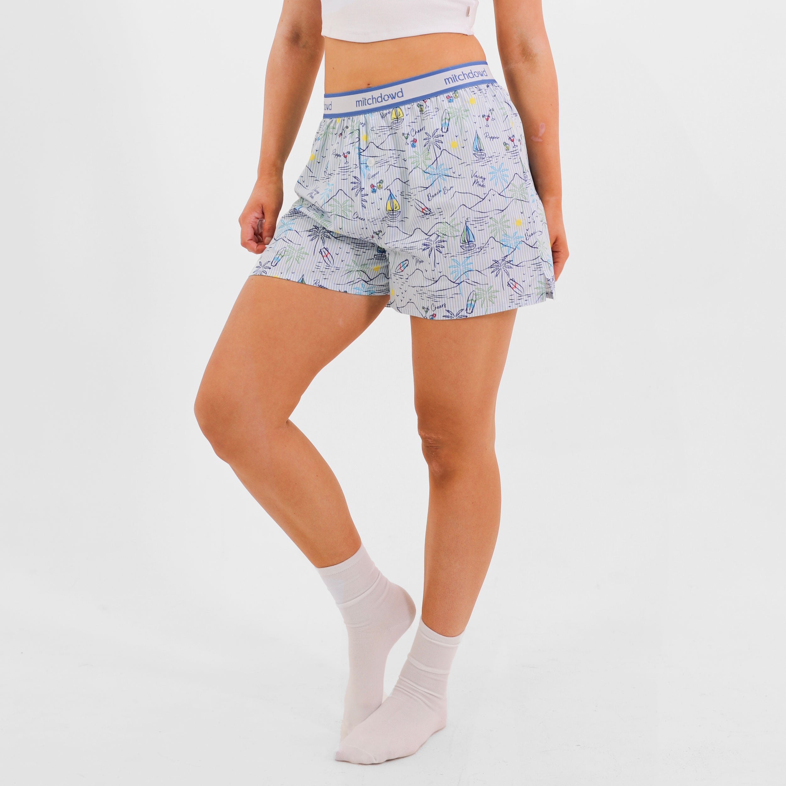 Mitchdowd Womens Island Cool Blue Boxer Short