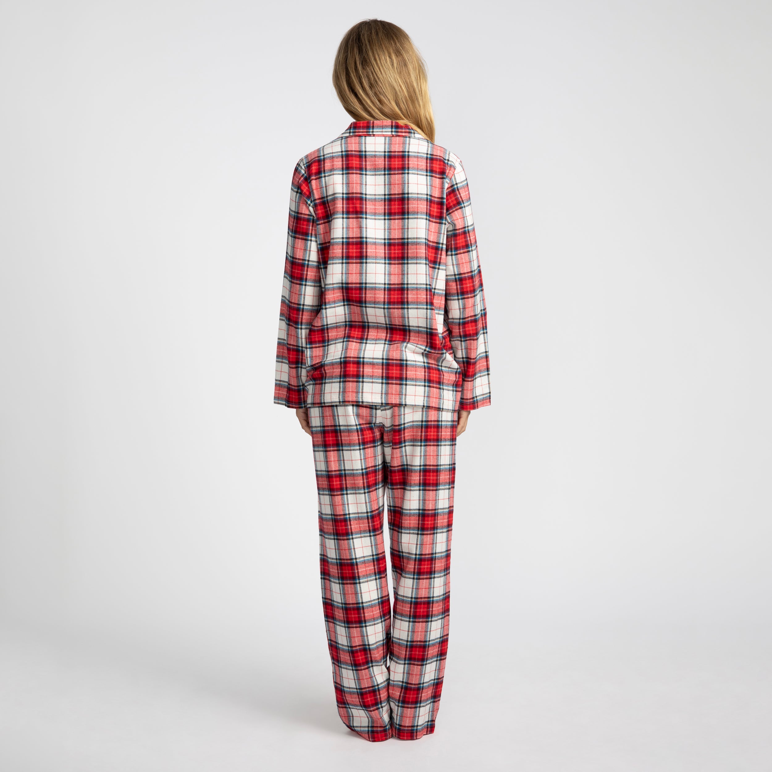 Women's Red Check Flannel Pyjama Set