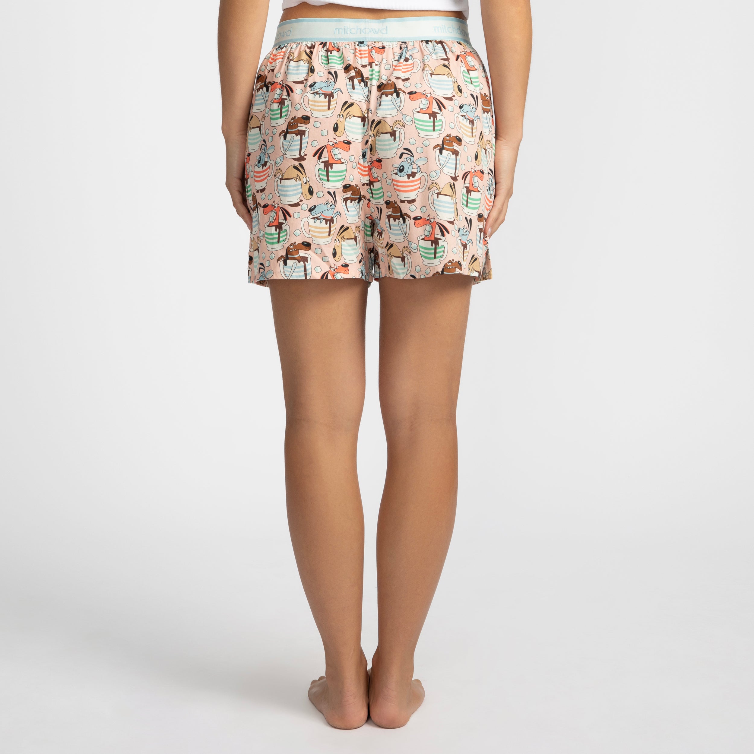 Women's Cuppa Dog Boxer Shorts - Pink
