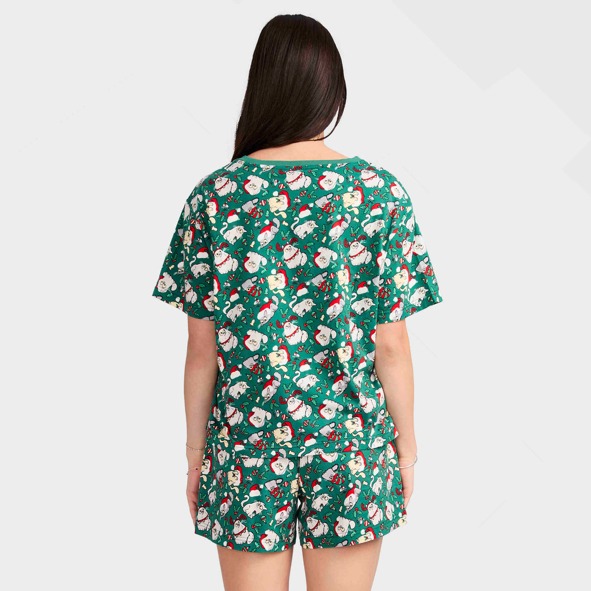 Mitchdowd Women's Christmas Kitties Cotton Pyjama Set