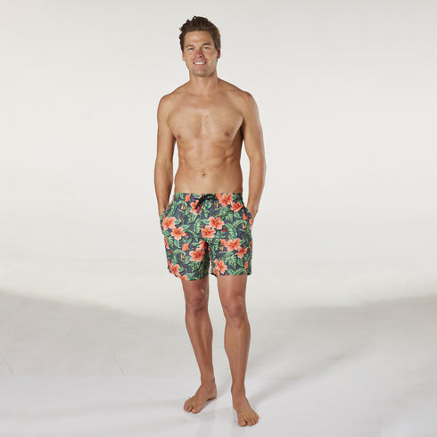 Men's Hibiscus Repreve® Swim Shorts - Green