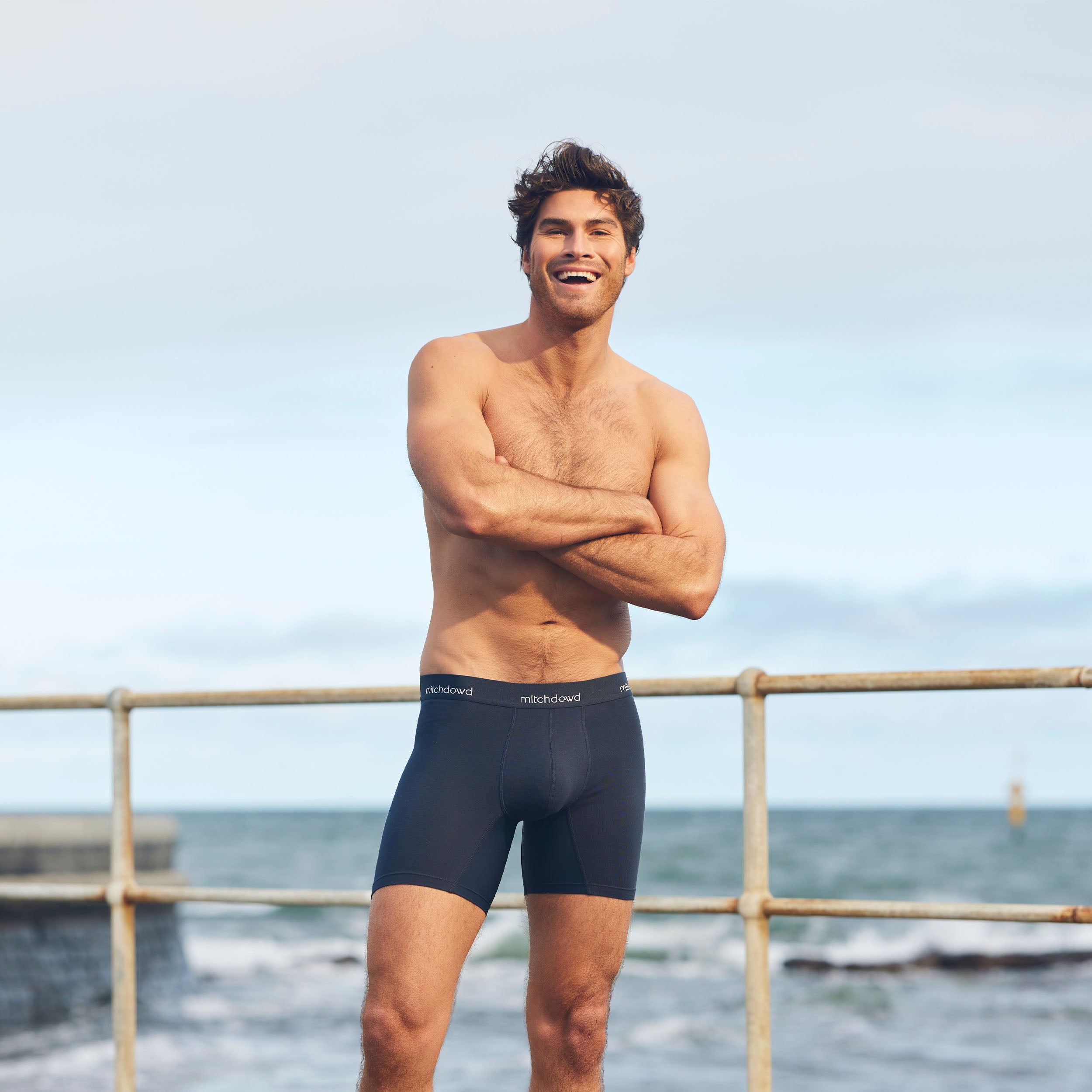 Men's Stretch Cotton Comfort Trunks 3 Pack - Navy image 5