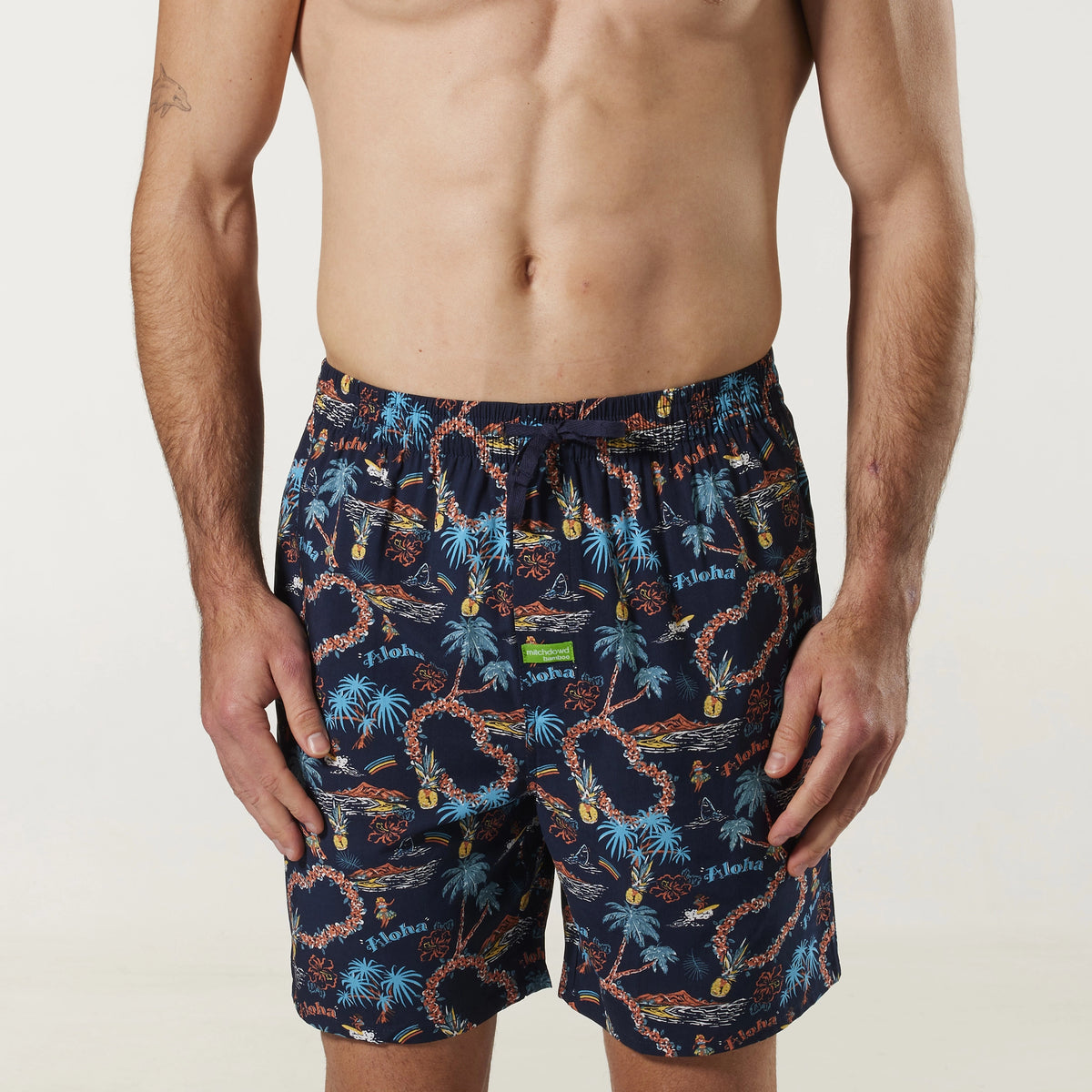 Mens Bamboo Sleep Shorts | Aloha | Shop Online Today – Mitch Dowd