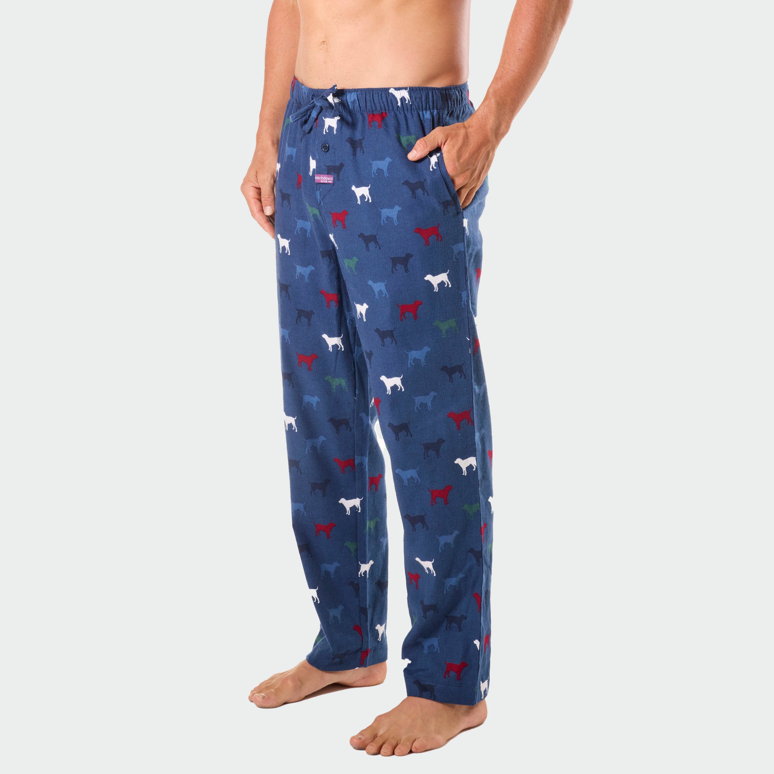 Men's Bow Wow Labs Cotton Flannel Sleep Pant - Blue - Image 3
