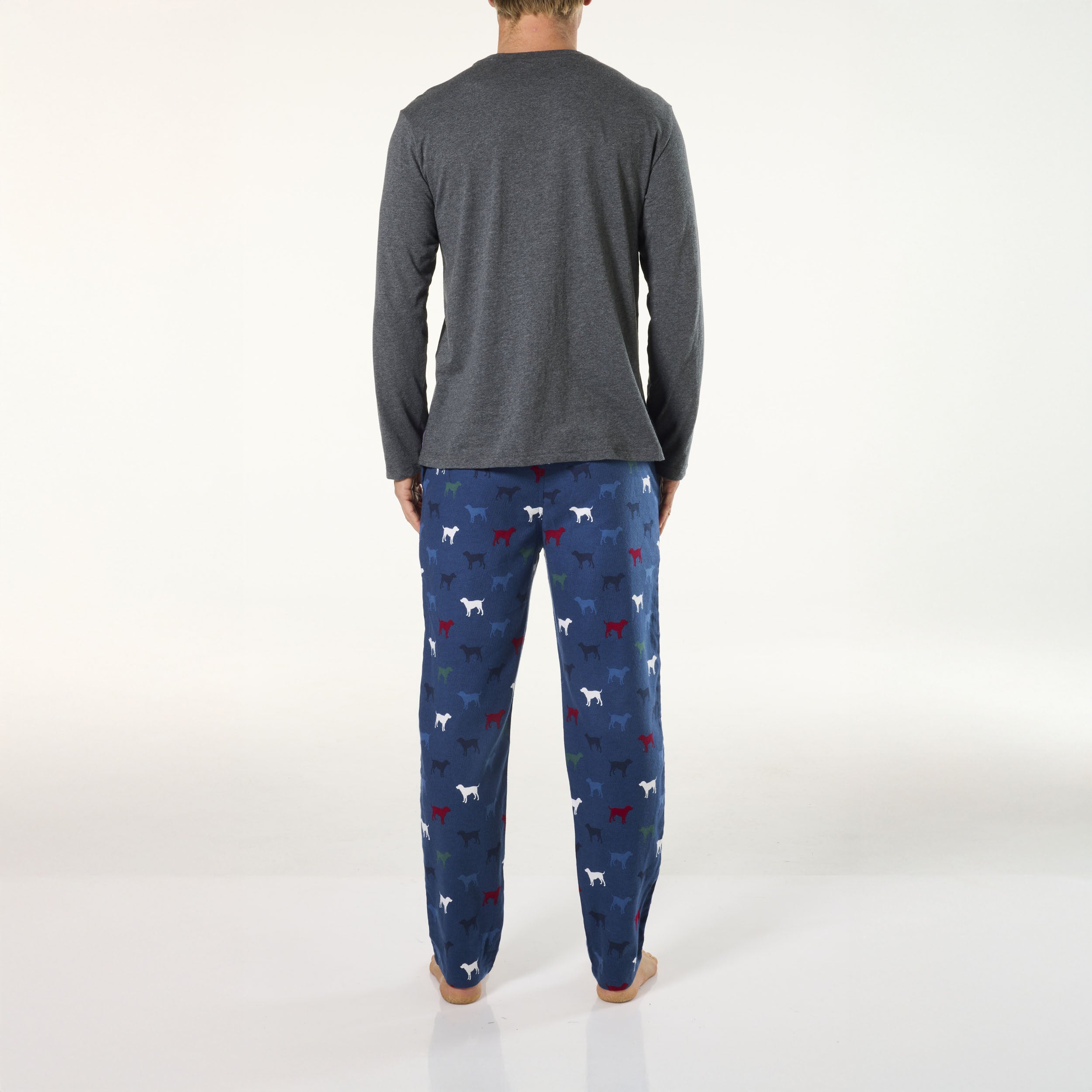 Men's Cotton Sleep Set - Dark Grey Marle and Navy