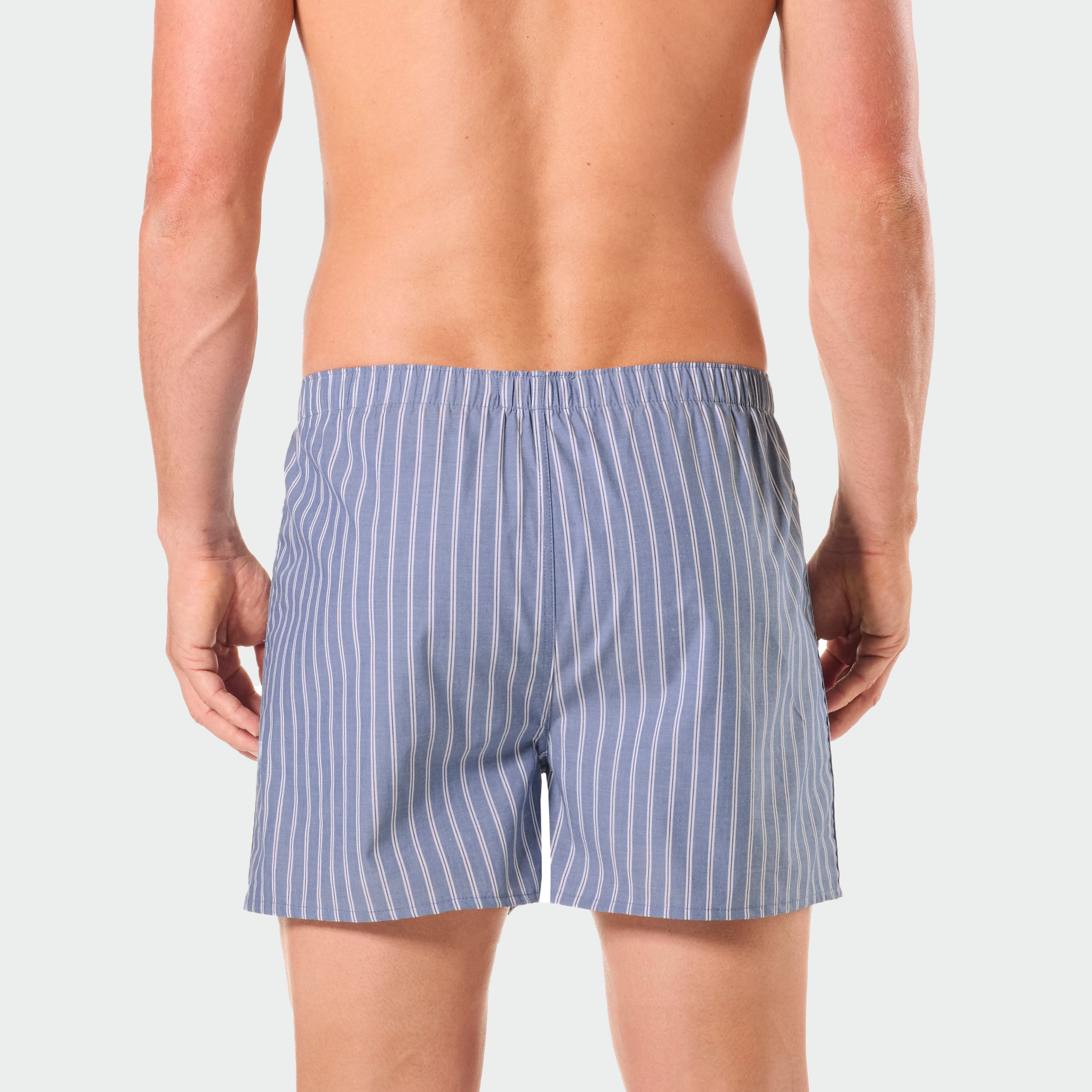 Mens Check Cotton Boxer Short 5 Pack - Blue - Image 5