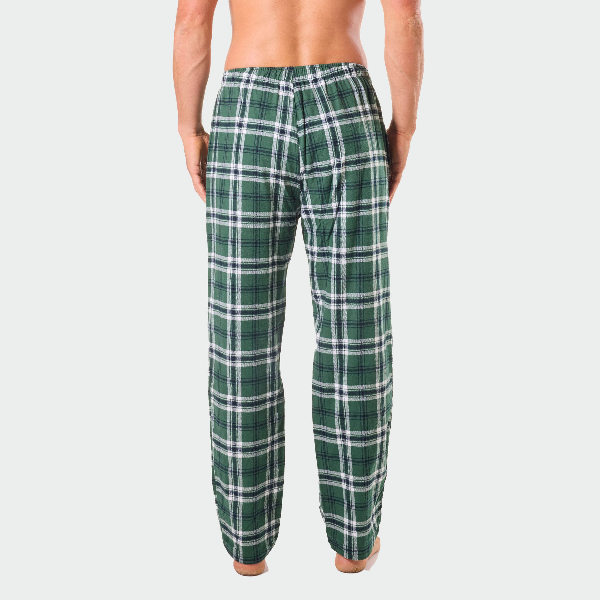 Men's Charles Check Cotton Flannel Sleep Pant - Green - Image 3