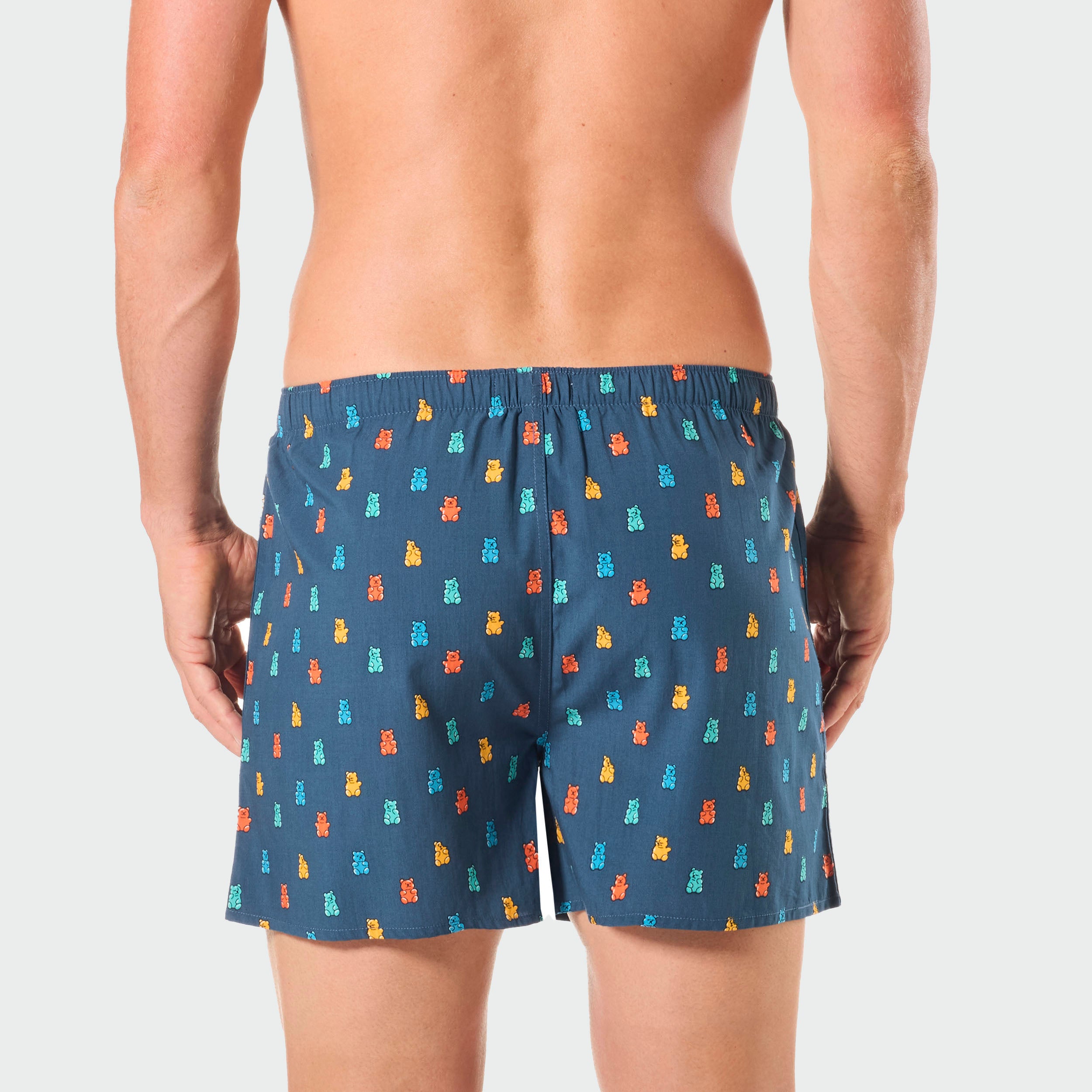 Men's Candy Bear Cotton Boxer Shorts - Blue - IMAGE 4