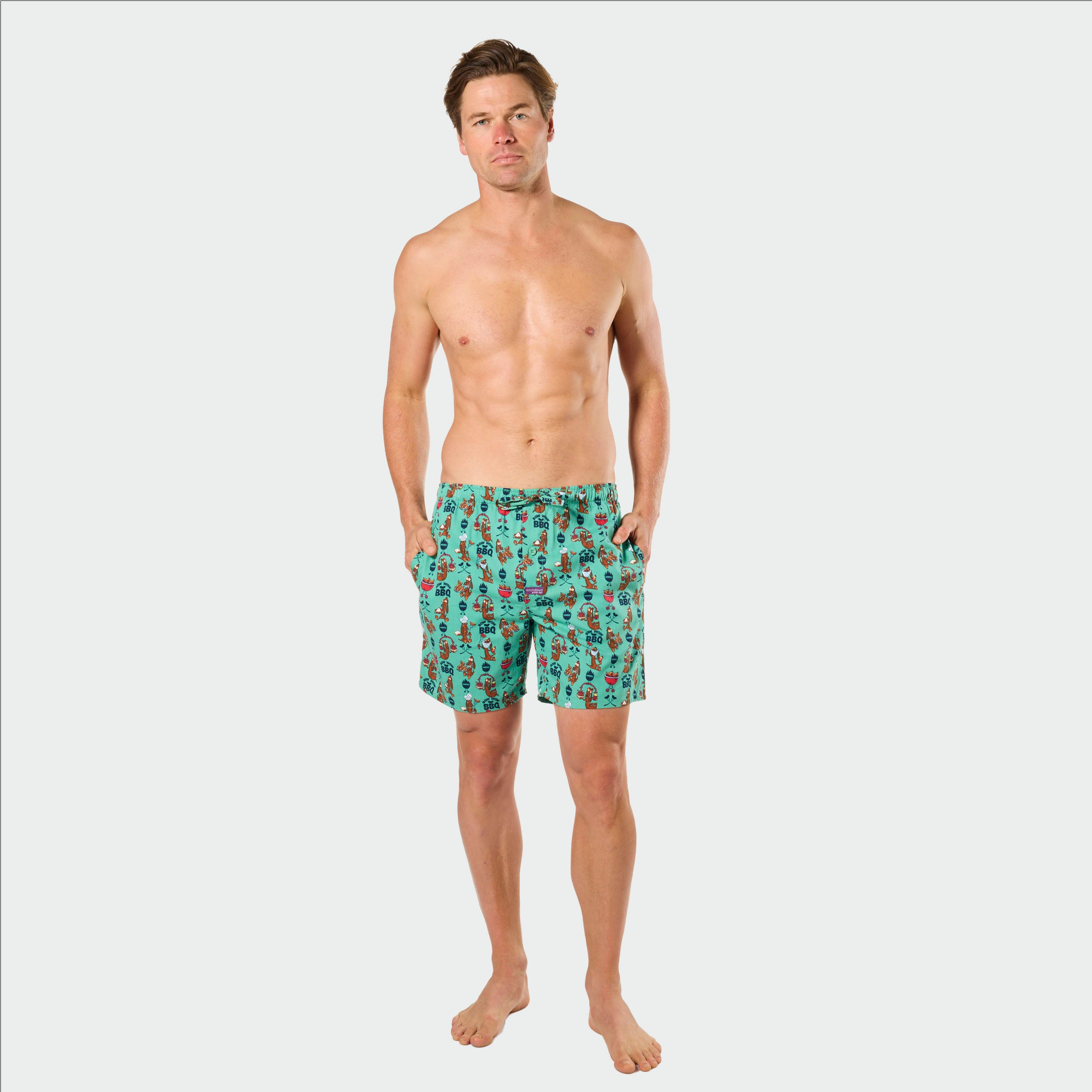 Mitch Dowd Men's Sleep Shorts BBQ Design