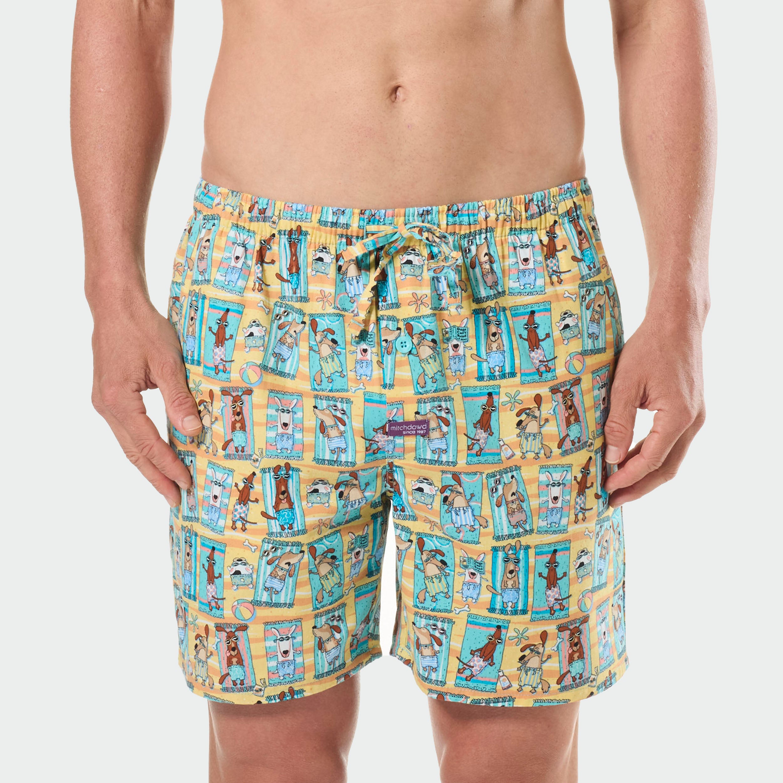 Mitchdowd Mens Dog Print Sleep Shorts