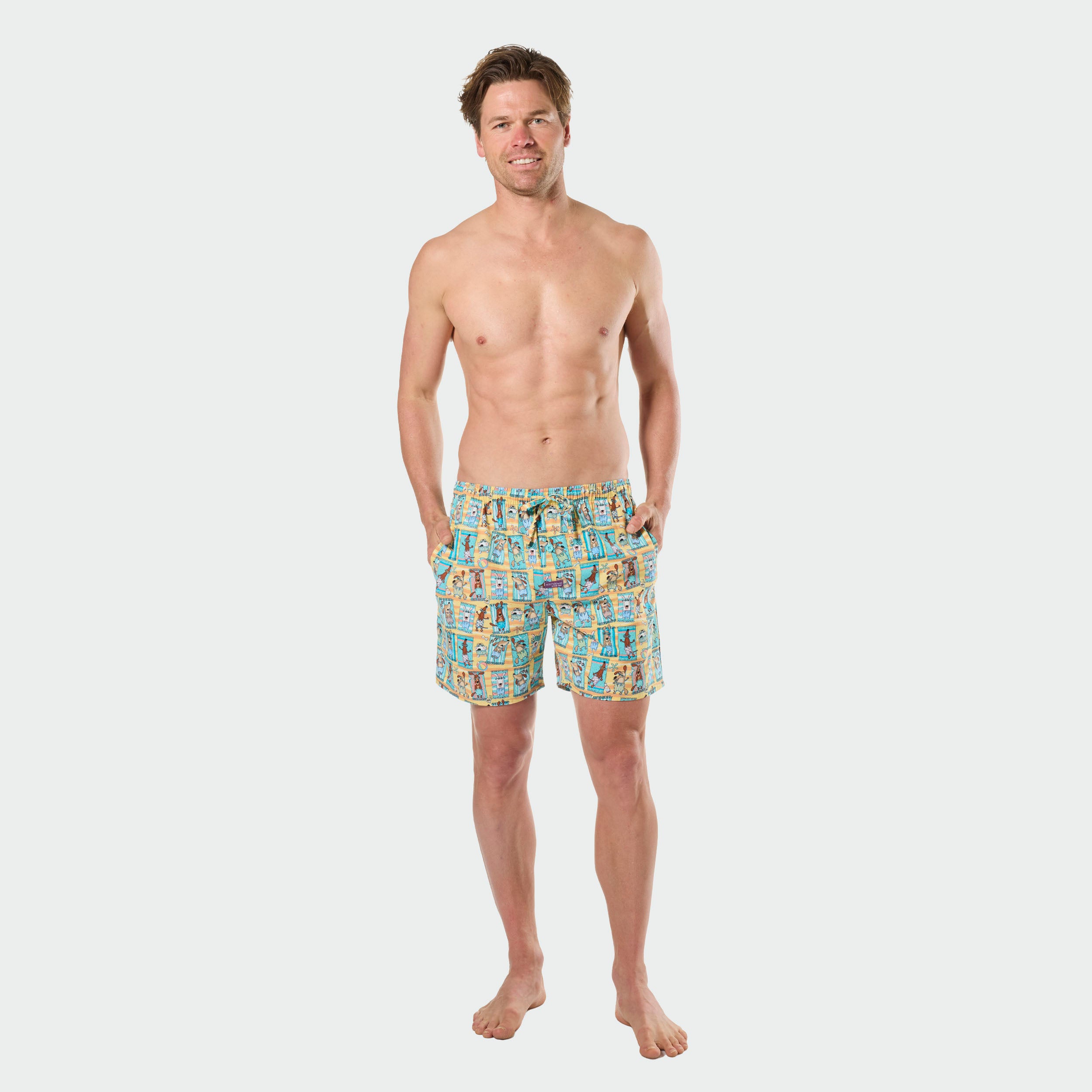 Mitchdowd Mens Dog Print Sleep Shorts
