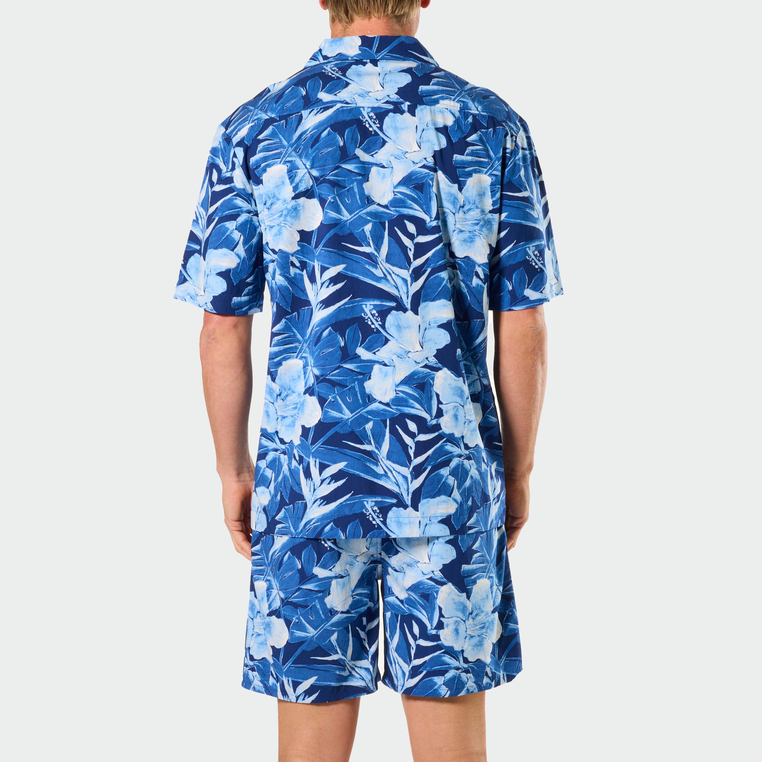 Mitch Dowd Men's Bamboo Pyjama Set Painted Tropical Top and Shorts