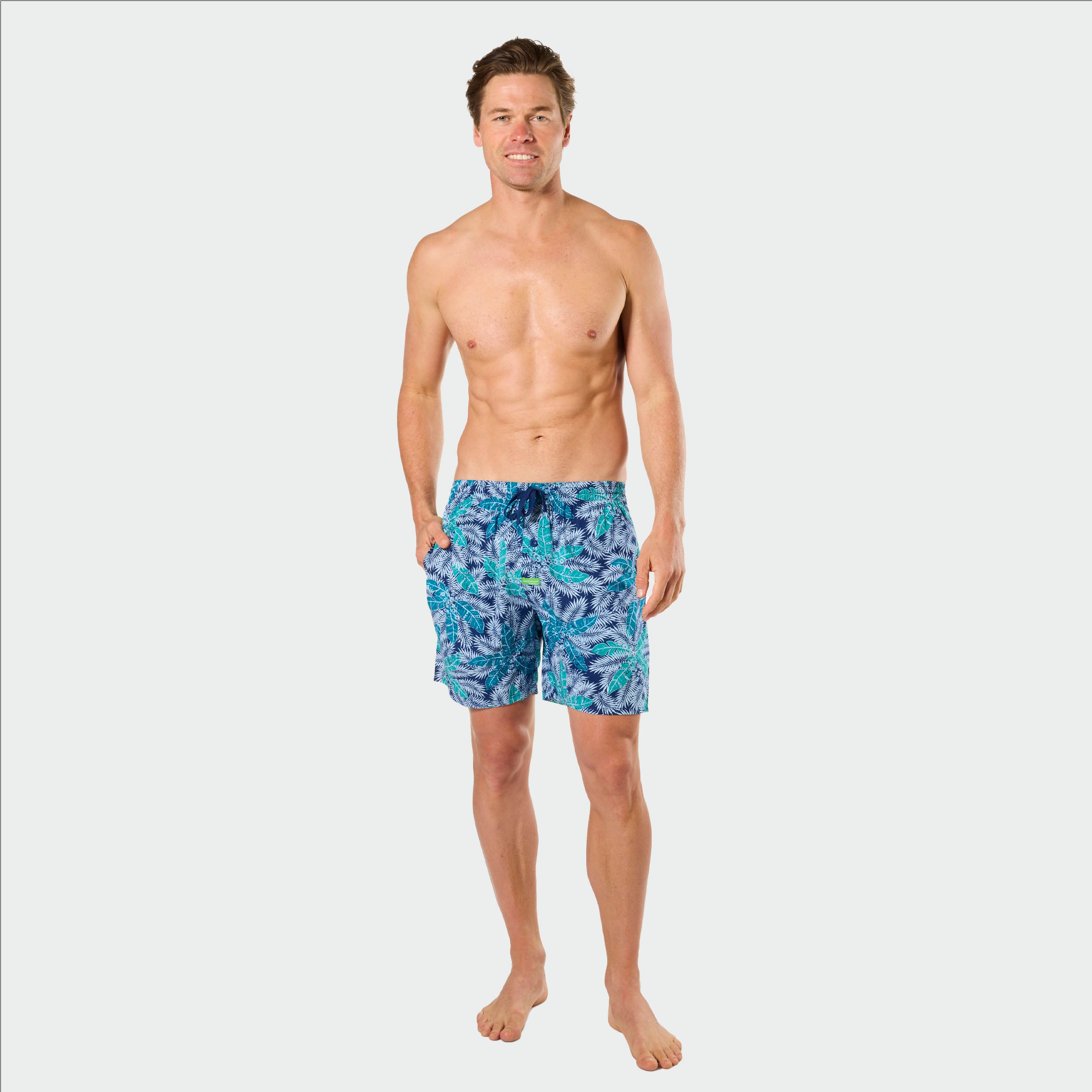 Mitchdowd Men's Bamboo Sleep Shorts in a Tropical Dream Print