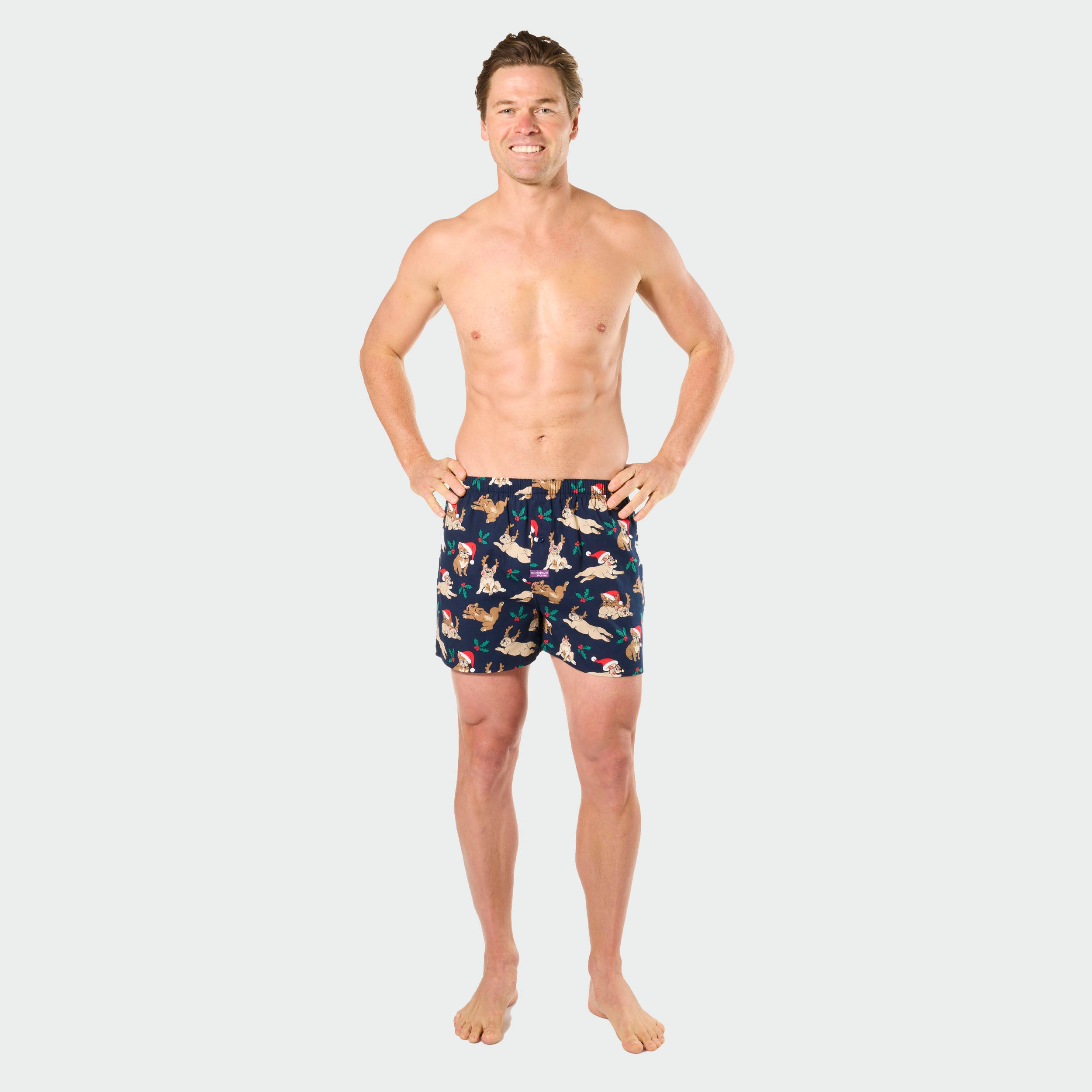 Mitchdowd Men's Christmas Dogs Boxer Shorts