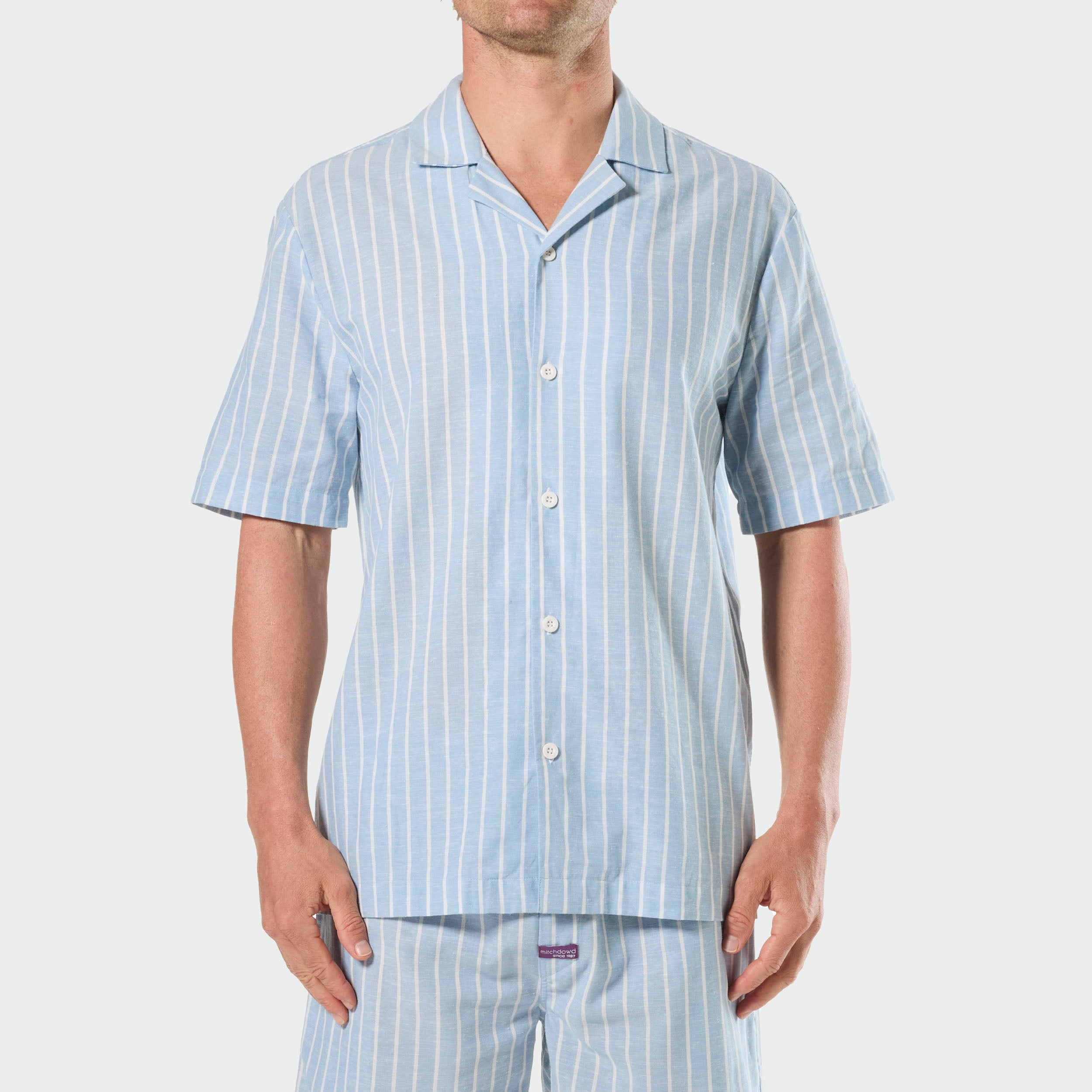 Mitchdowd Mens Blue Stripe Pyjama Top