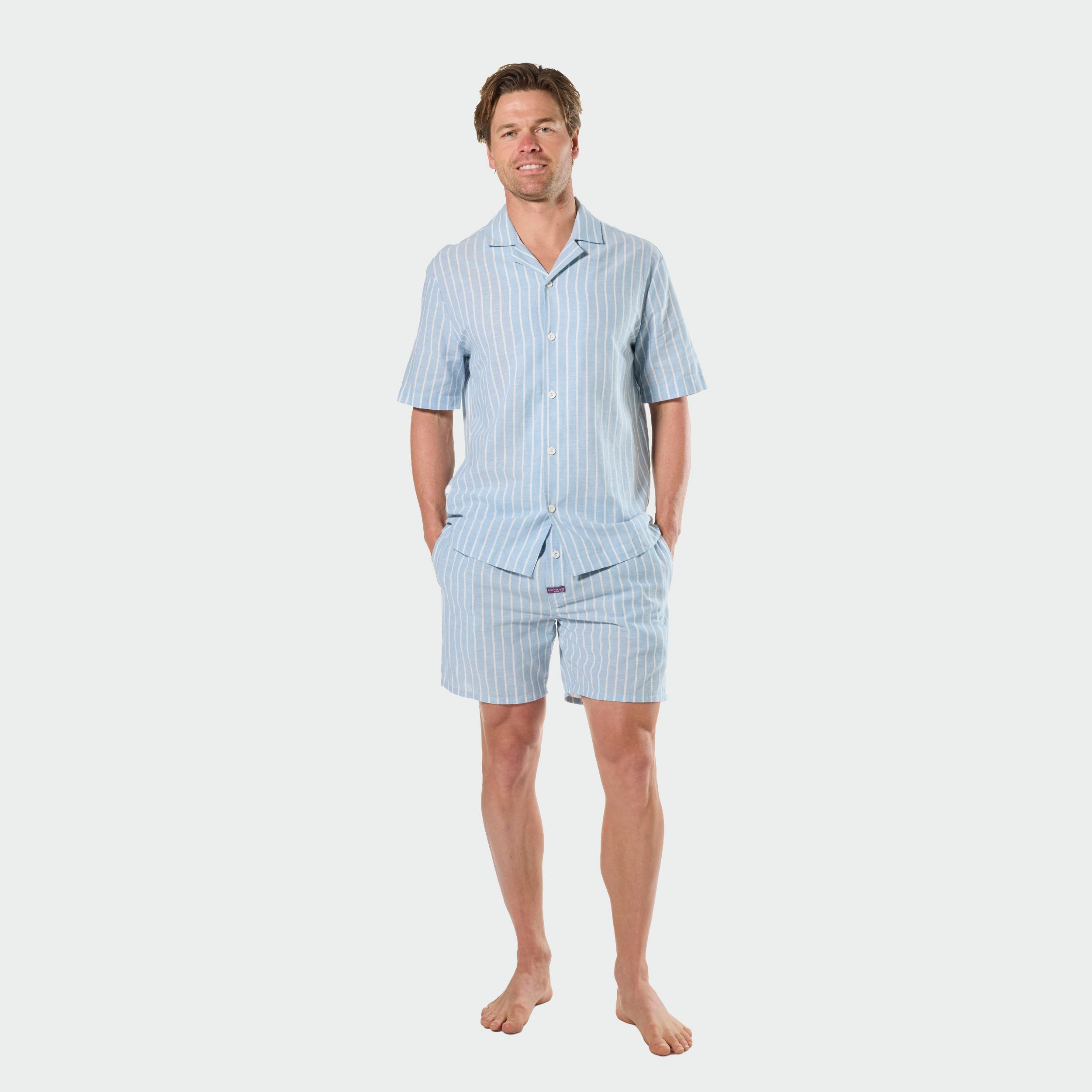 Mitchdowd Mens Blue Stripe Pyjama Top