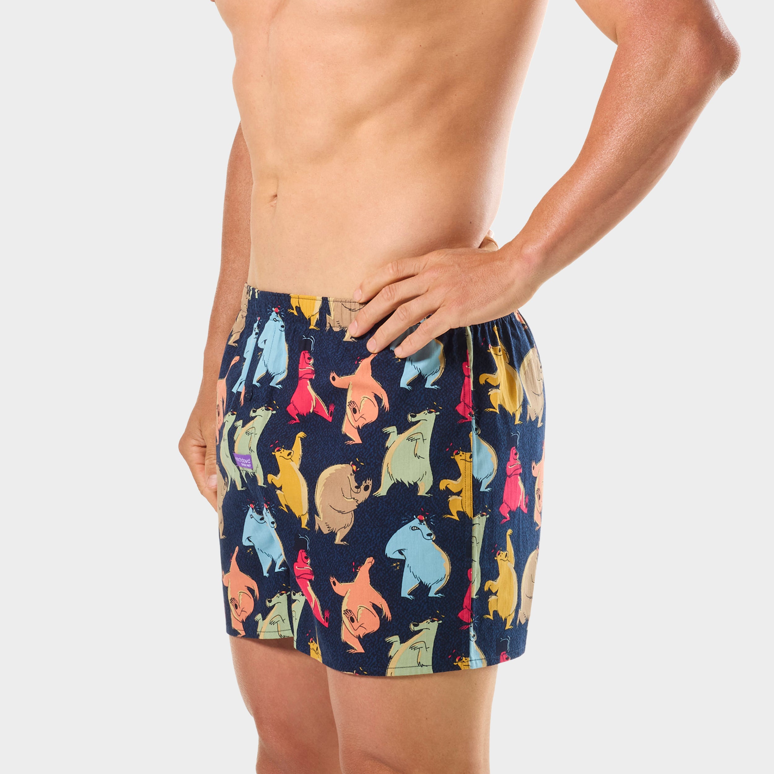 Mens Dance Bear Dance Boxer Shorts - Navy