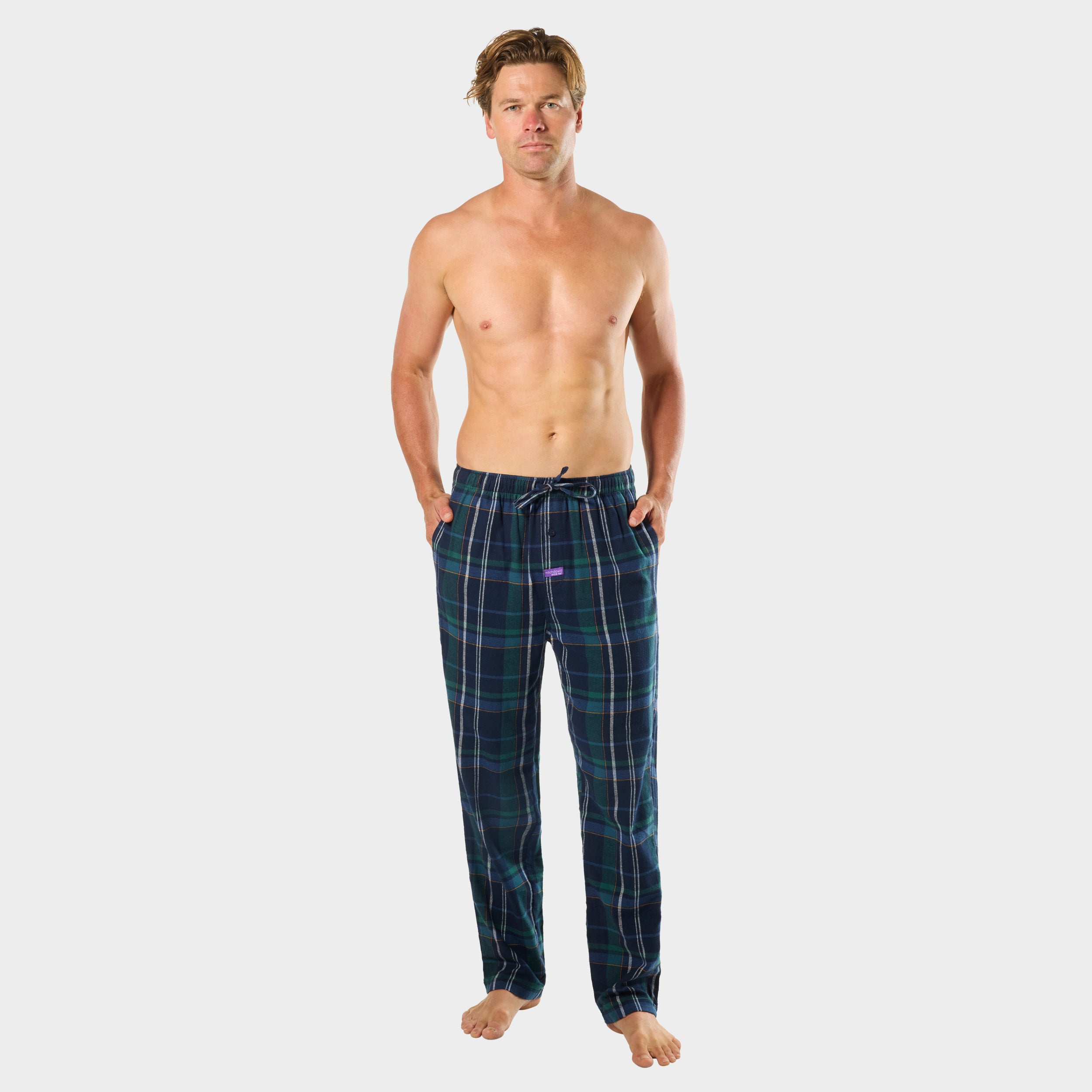 Mens Ice Tea Flannel Sleep Pants - Mid Blue