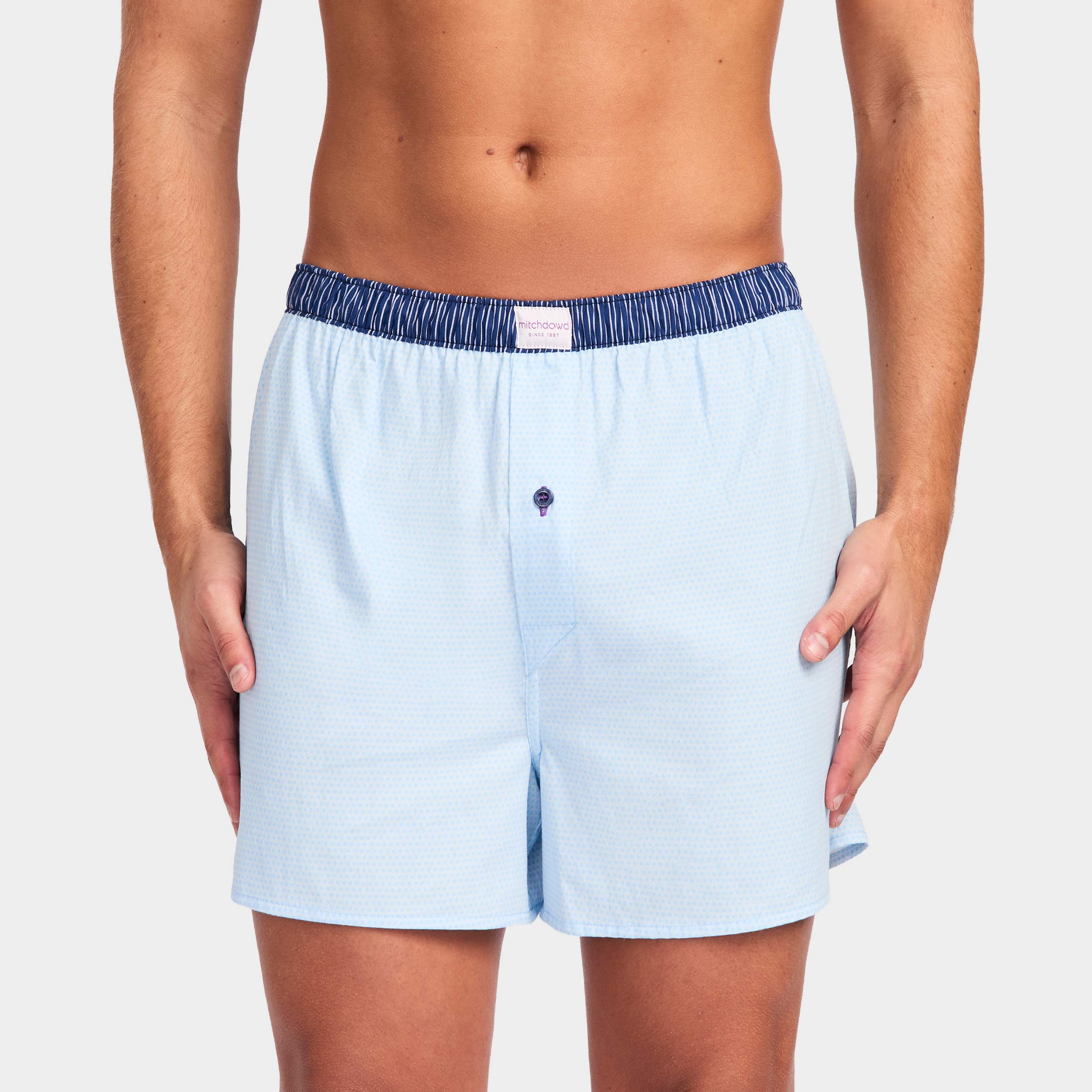 Mitchdowd Men’s Geo Contrast Cotton Boxer Shorts 5 Pack
