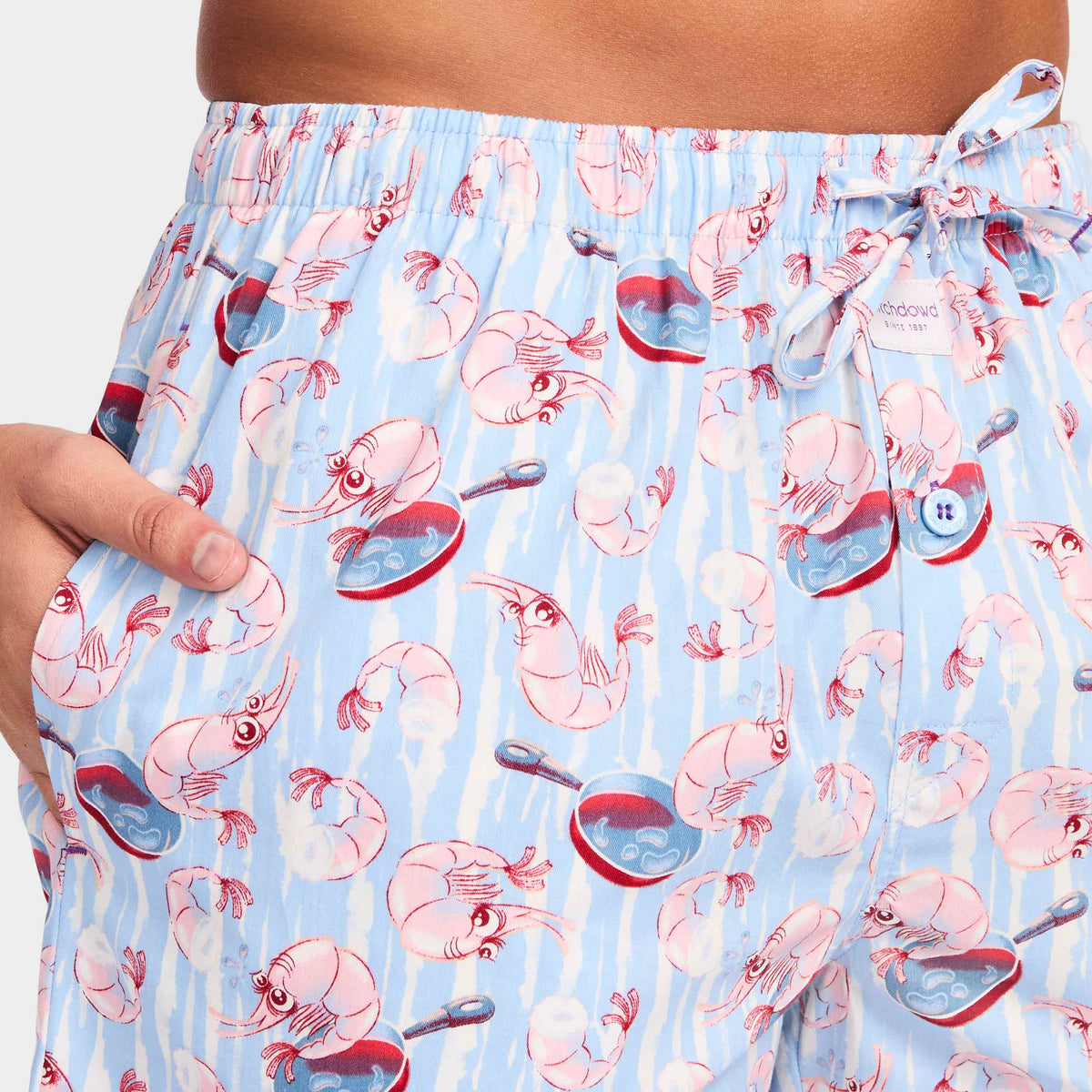 Mitchdowd Men's Prawns O Peril Cotton Sleep Shorts 2 Pack
