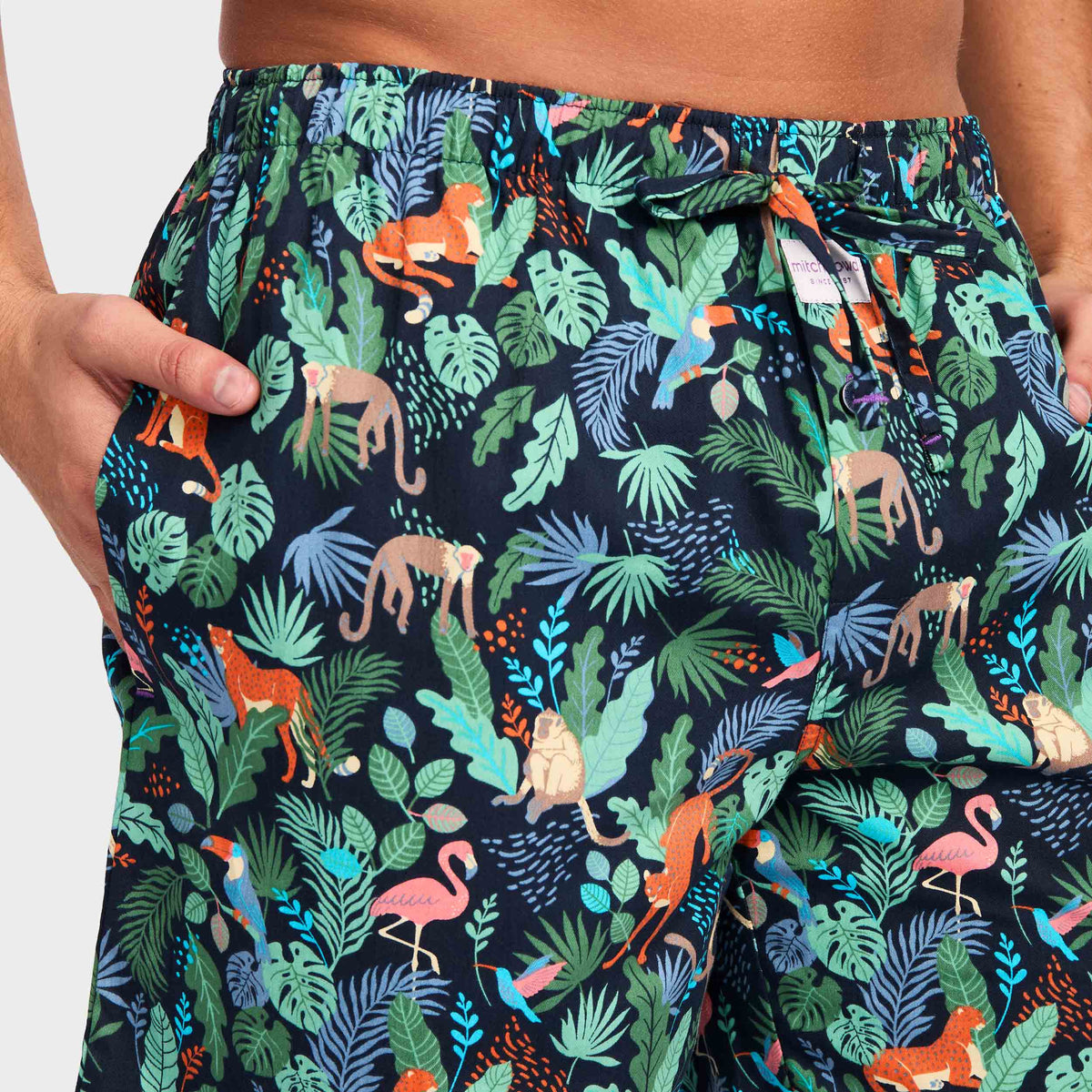 Mitchdowd Men's Jungle Juice Cotton Sleep Shorts