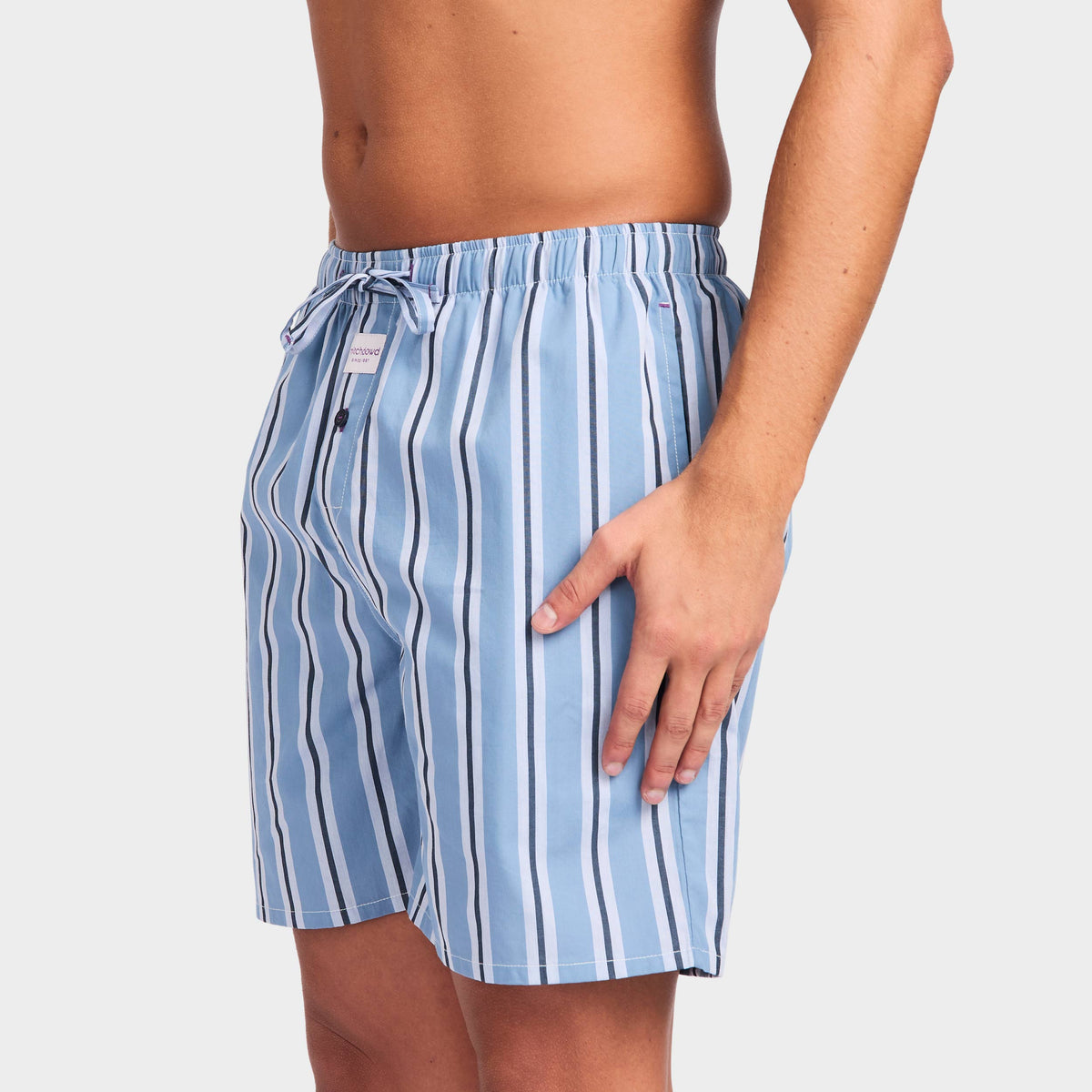 Mitchdowd Men's Soft Stripe Cotton Sleep Shorts
