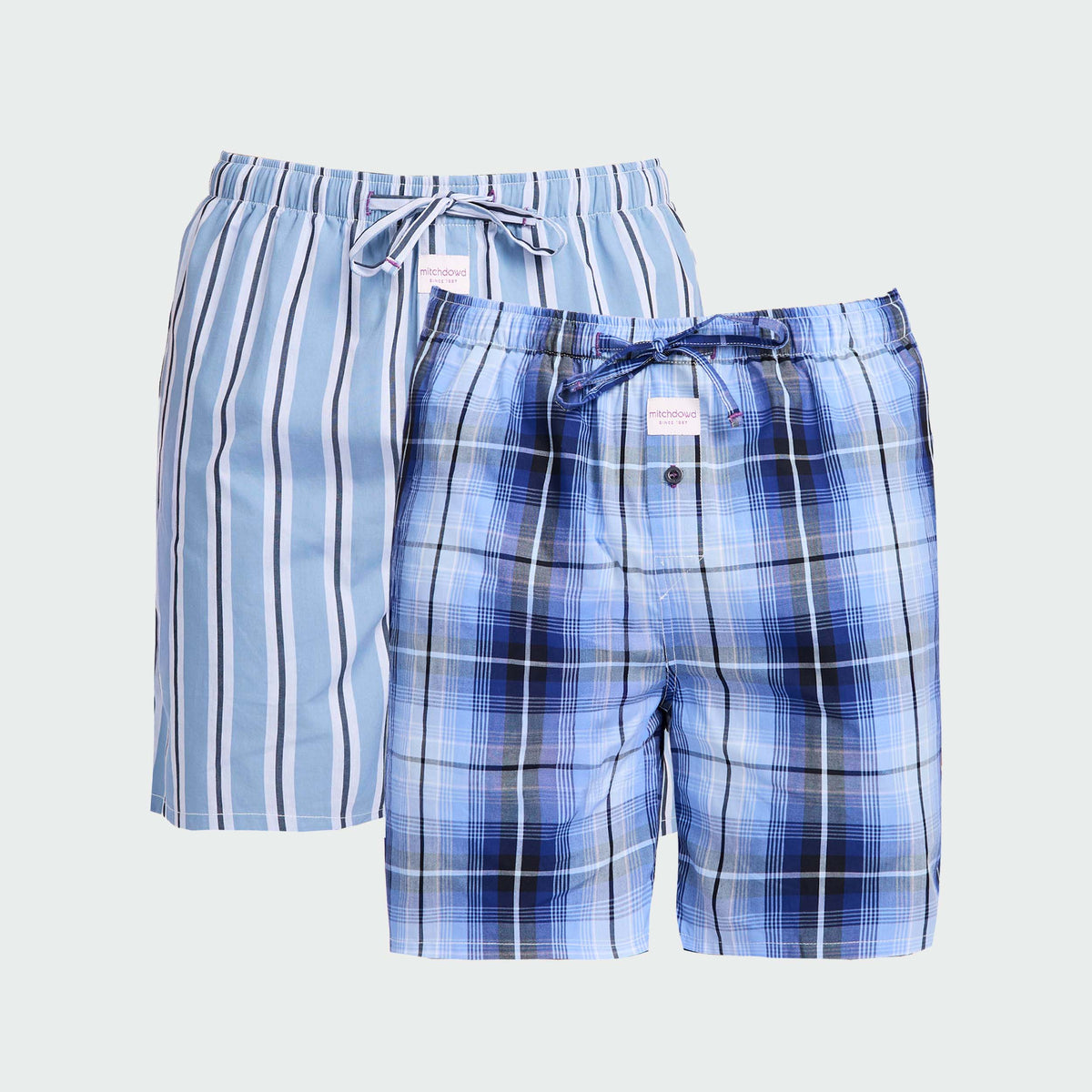 Mitchdowd Men's West Coast Cotton Sleep Shorts 2 Pack