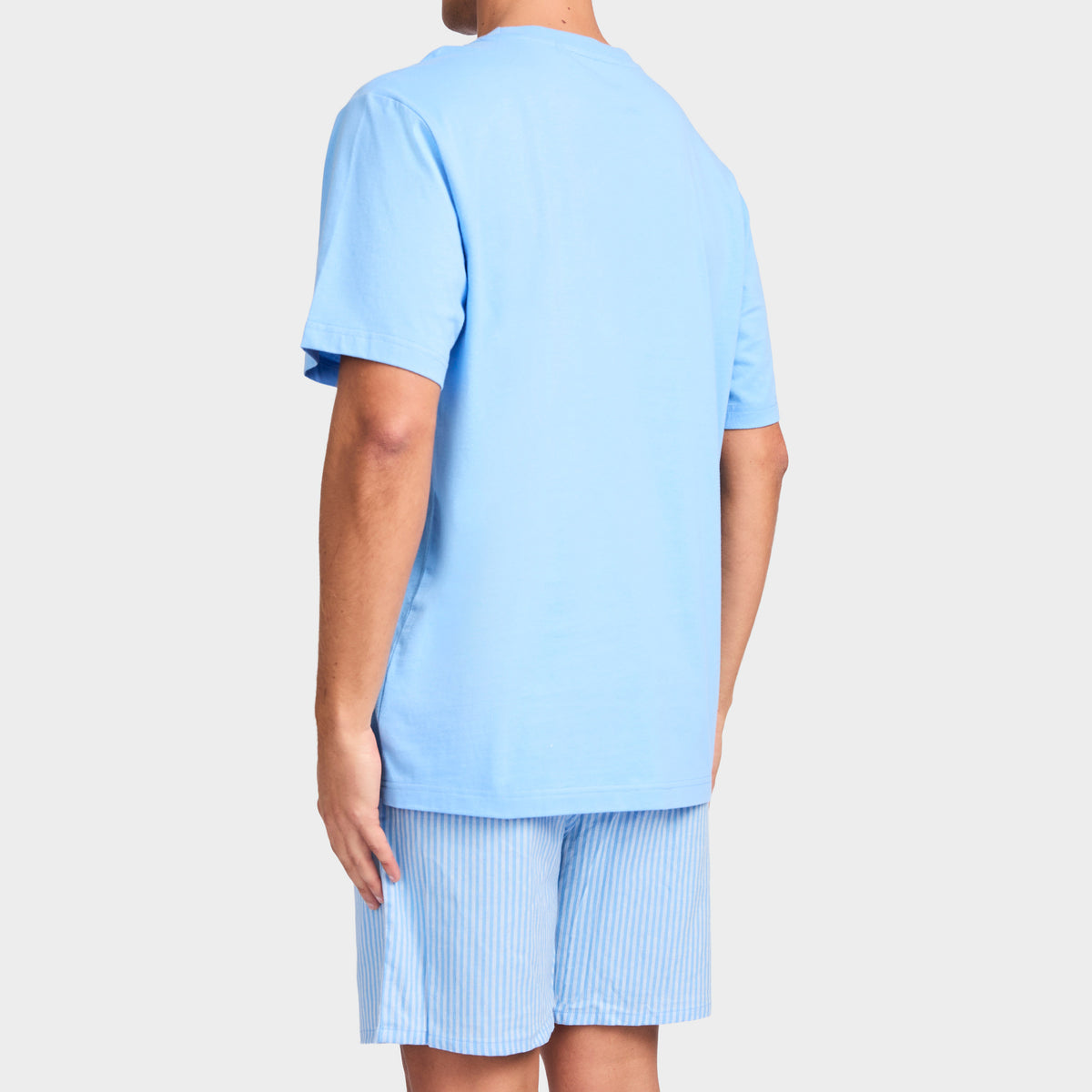 Mitchdowd Men's Blue Stripe Linen Sleep Set