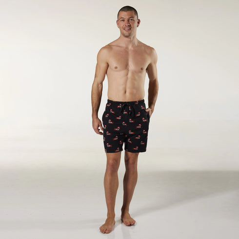 Men's Sausage Dogs Cotton Sleep Short - Black