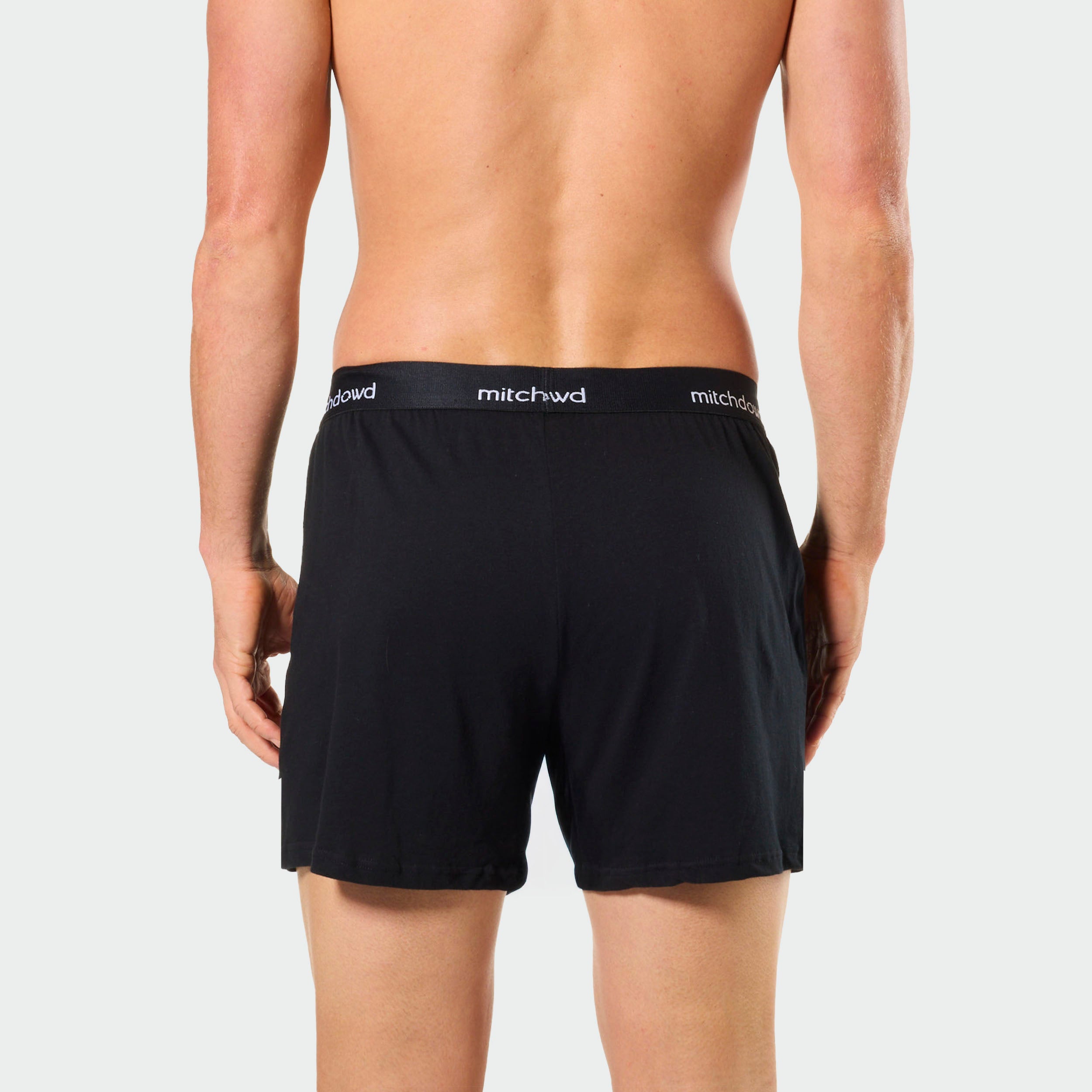 Men's Loose Fit Knit Boxer Shorts 3 Pack - Black