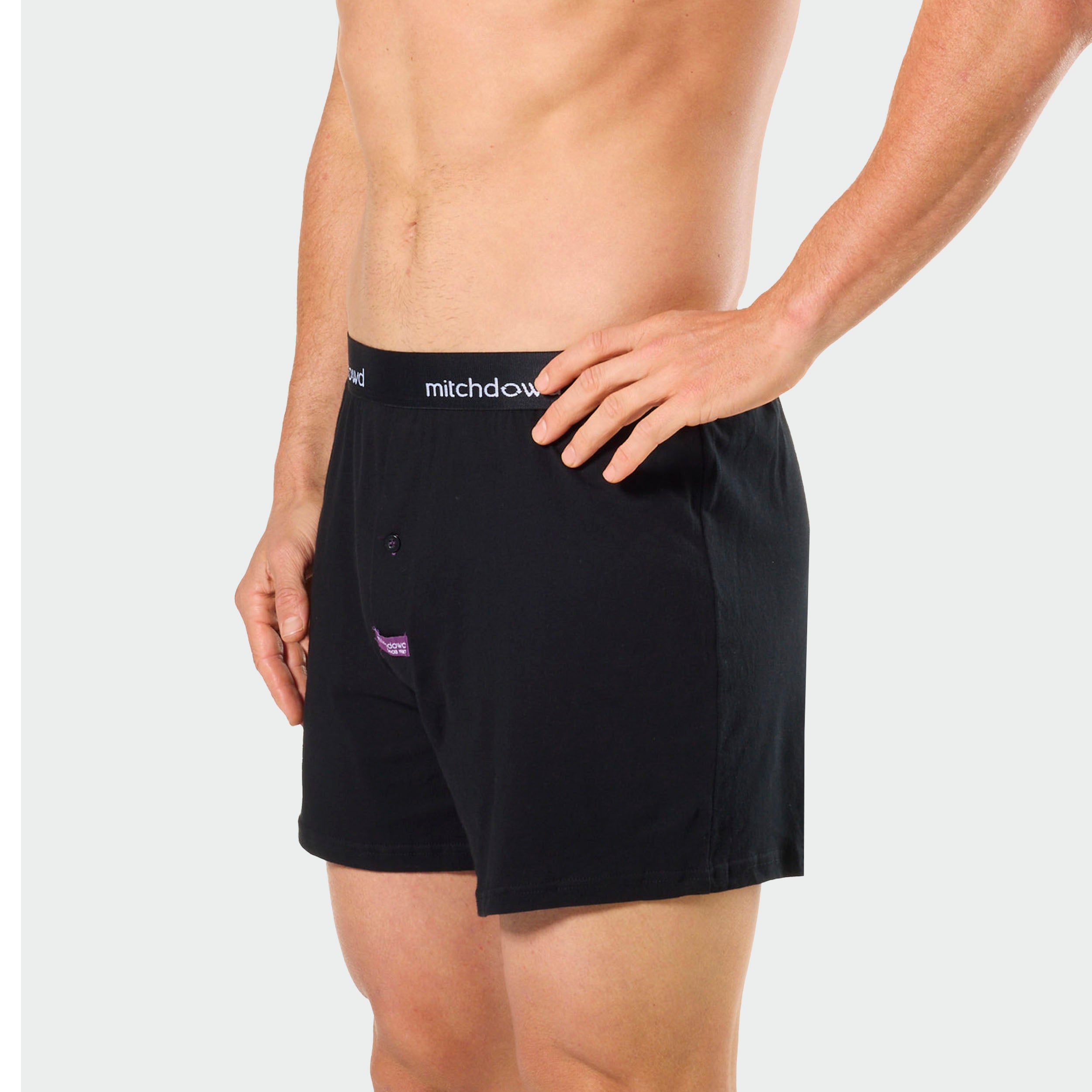 Men's Loose Fit Knit Boxer Shorts 3 Pack - Black
