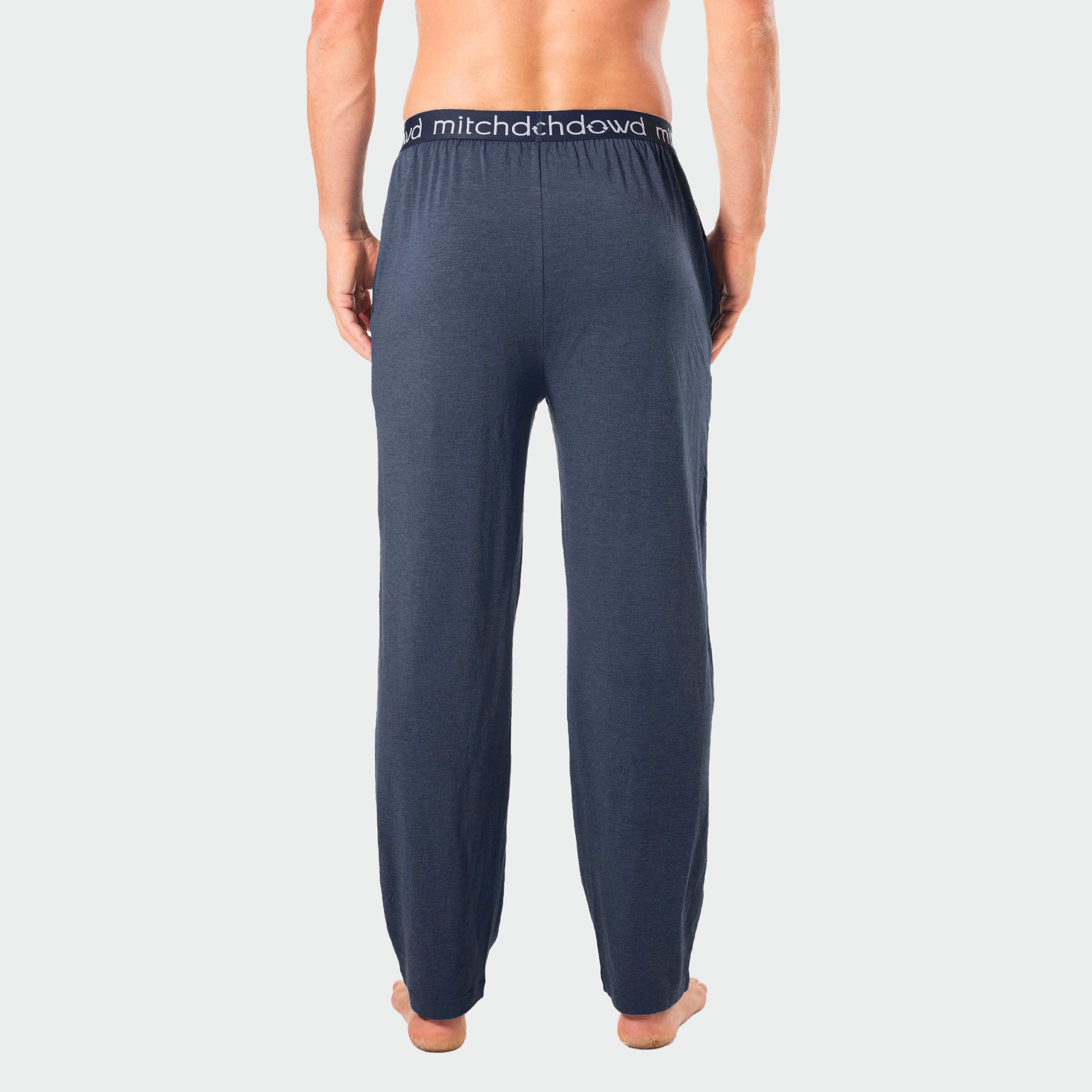 Mens Soft Bamboo Knit Sleep Pants - Blue Marle - Image 1