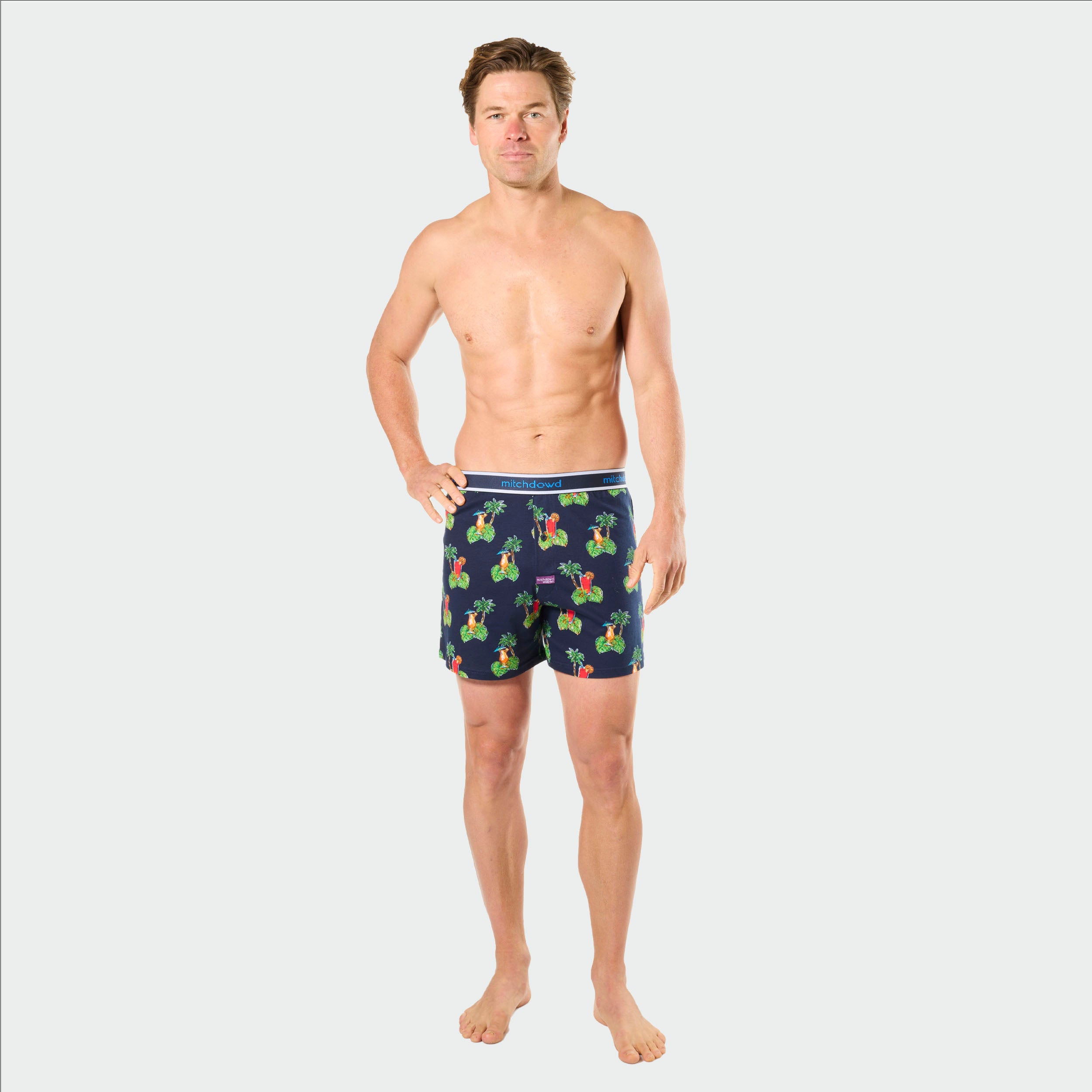 Mitchdowd Men's Cocktail Bar Printed Loose Knit Boxer