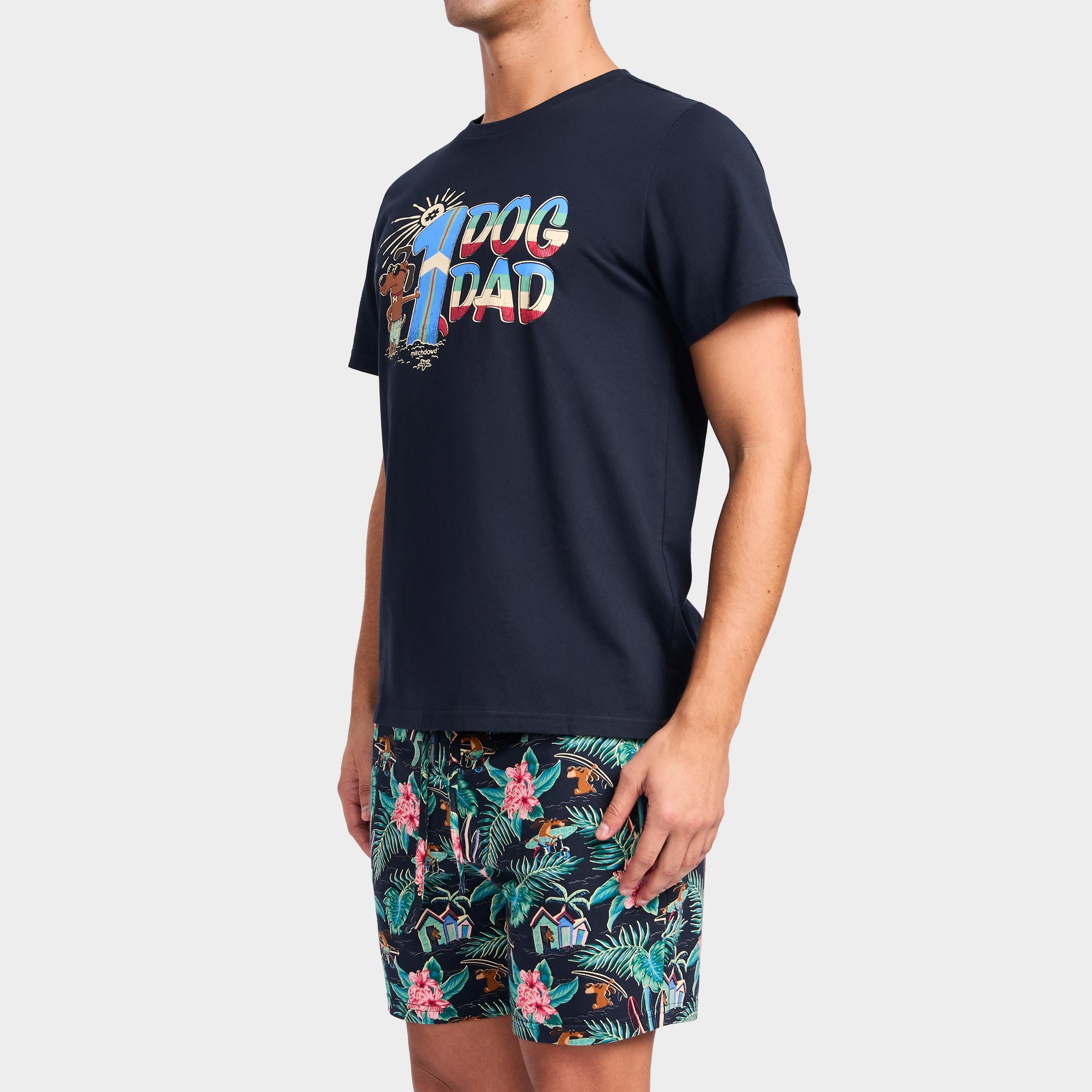 Mitchdowd Men’s Palm Pups Short Sleeve Pyjama Set