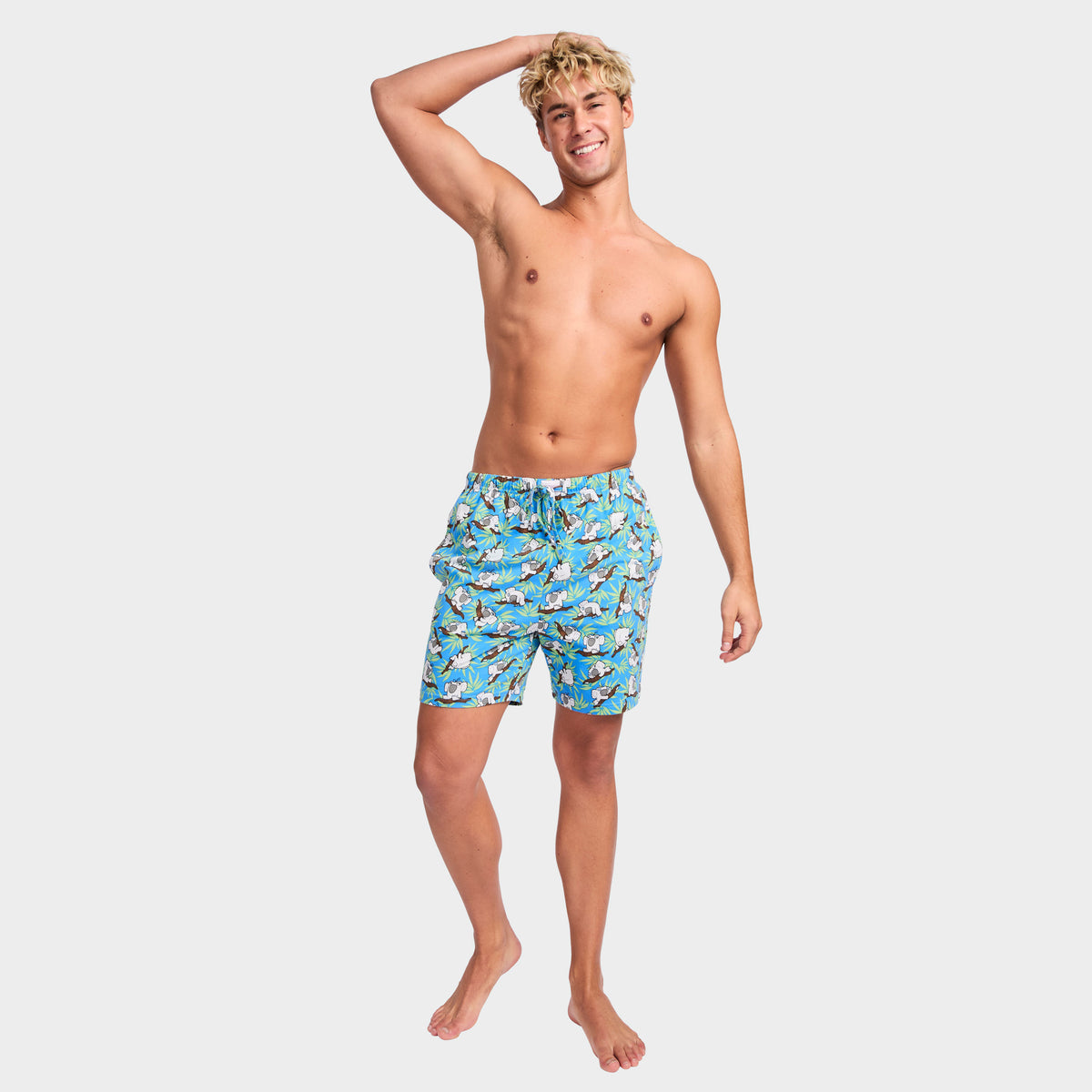 Mitchdowd Men's Slothful Koala Cotton Knit Sleep Shorts