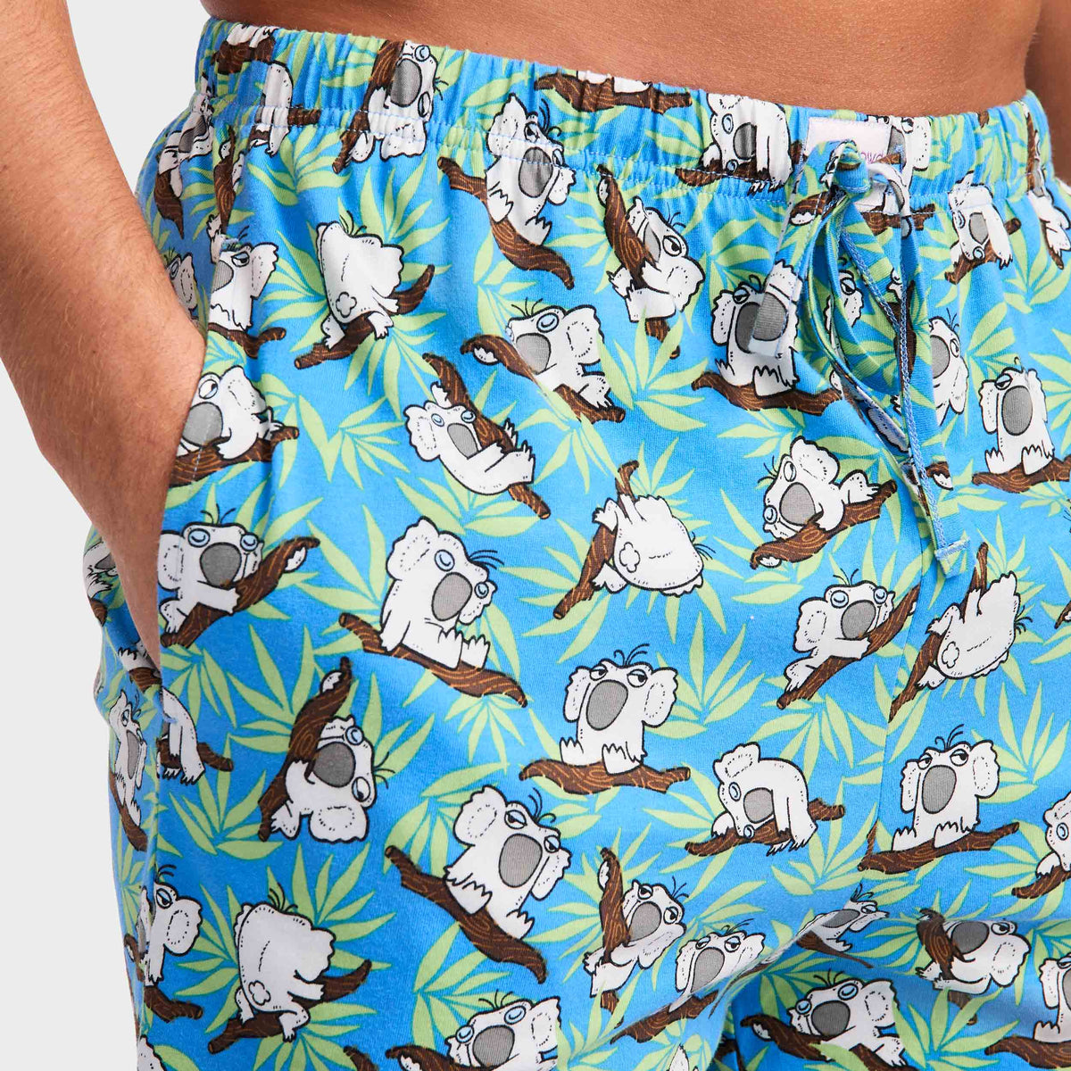 Mitchdowd Men's Slothful Koala Cotton Knit Sleep Shorts