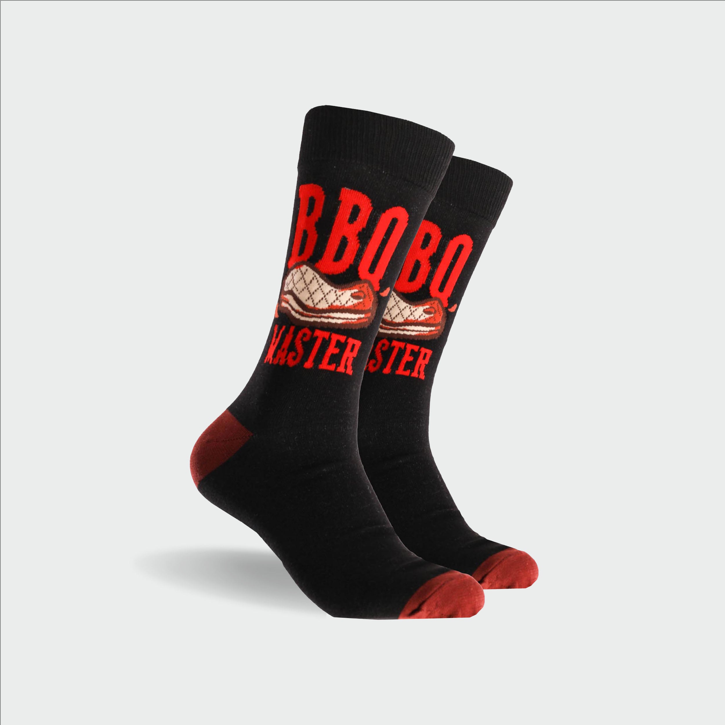 Men's BBQ Master Cotton Crew Socks - Black - Image 1