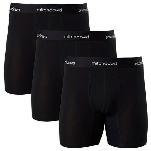 Men's Stretch Cotton Comfort Trunks 3 Pack - Black