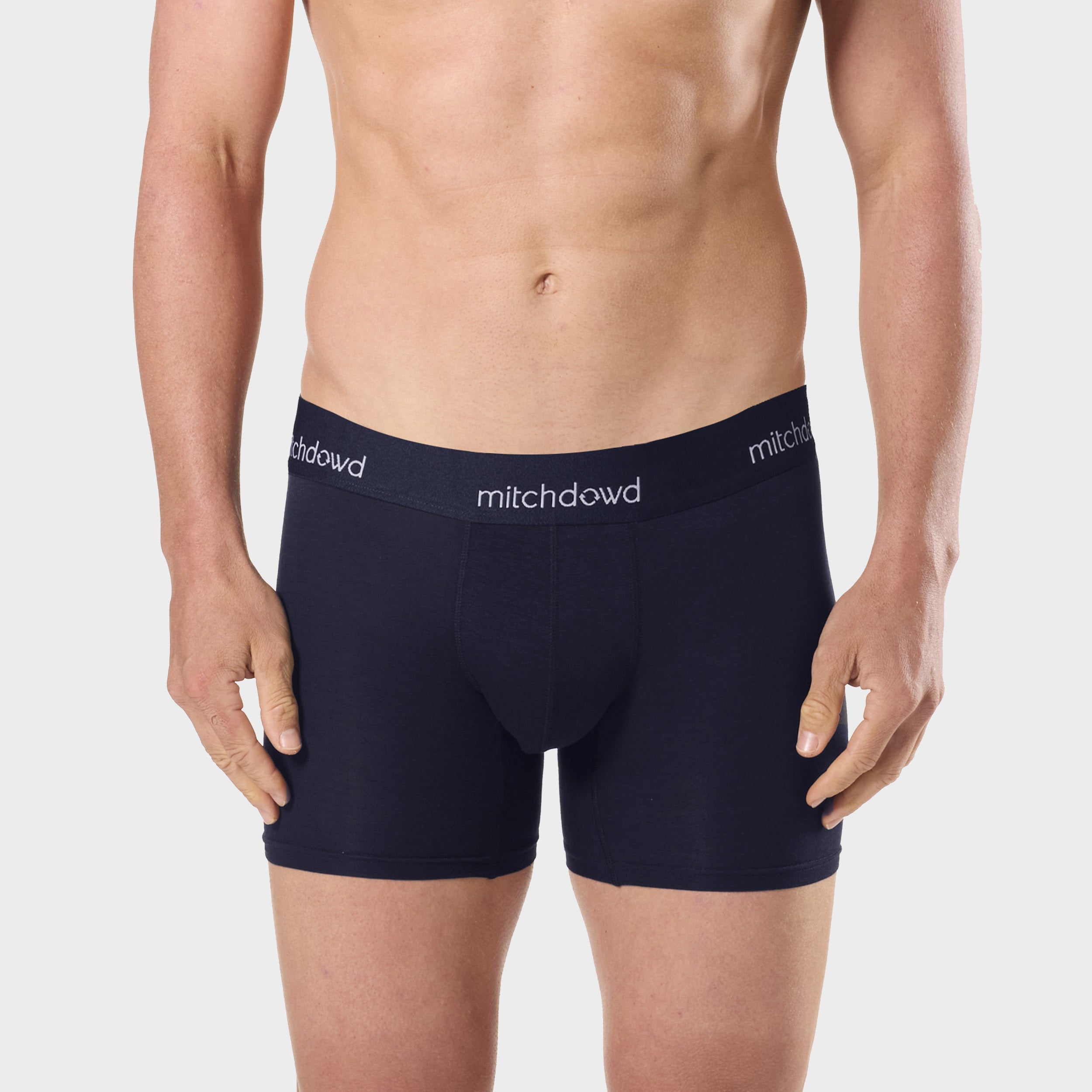 Men's Stretch Cotton Comfort Trunks 3 Pack - Navy image 2