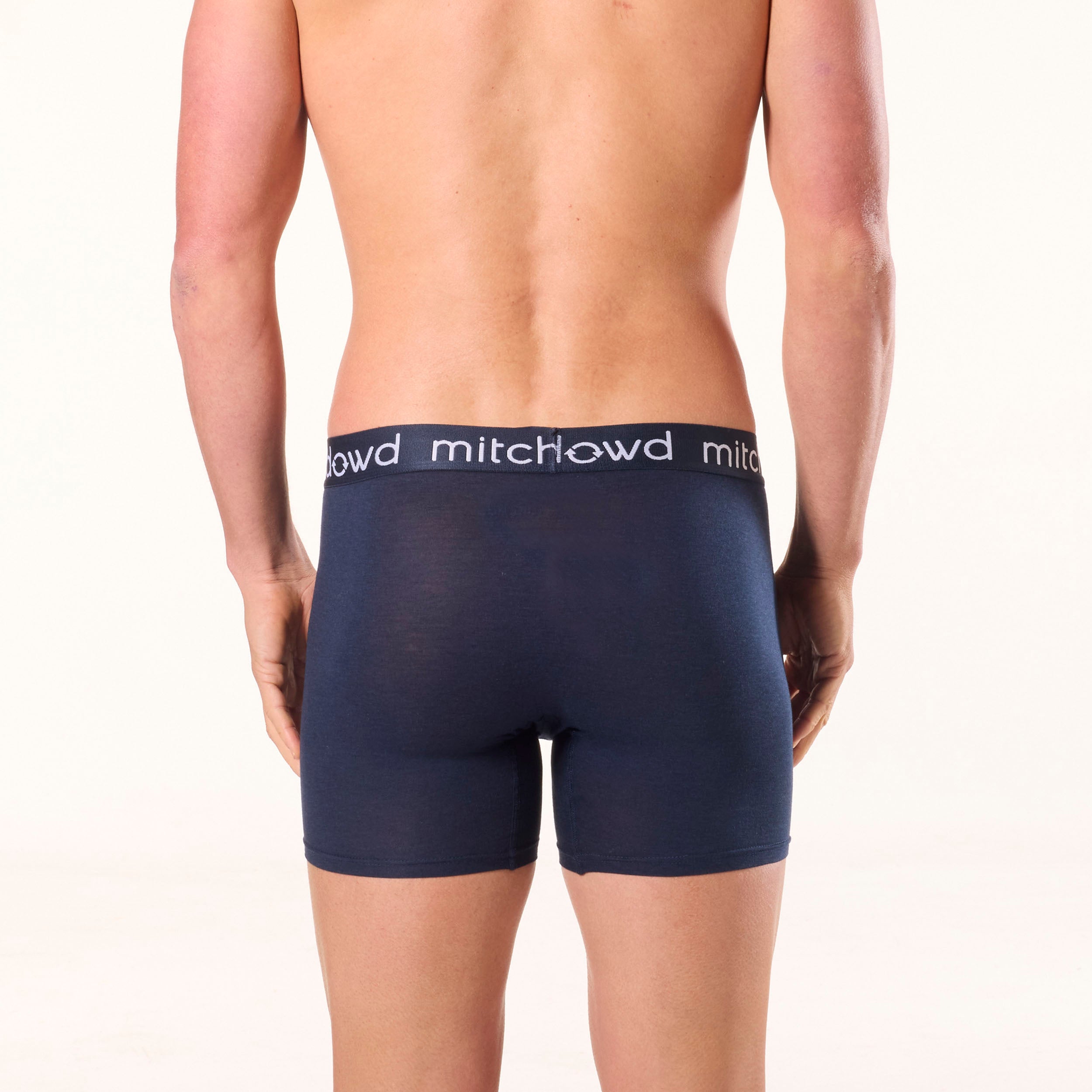 Mens Bamboo Long Leg Trunk 3 Pack - Navy - Image 4