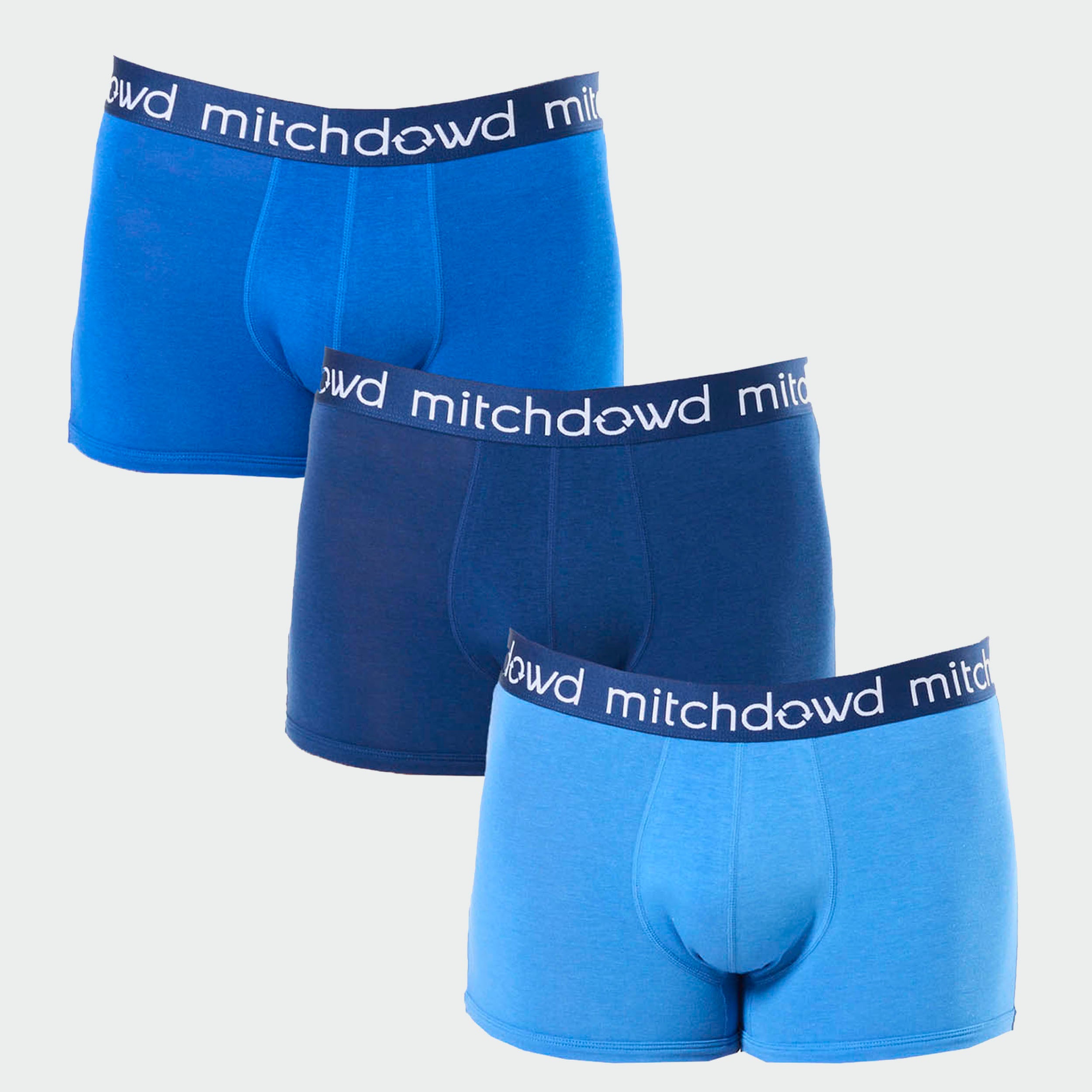 Mitchdowd Mens 3 Pack Bamboo Blue Trunks