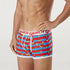 Men's Grinch Fun Stripe Cotton Mid-Length Trunk - Red & Blue