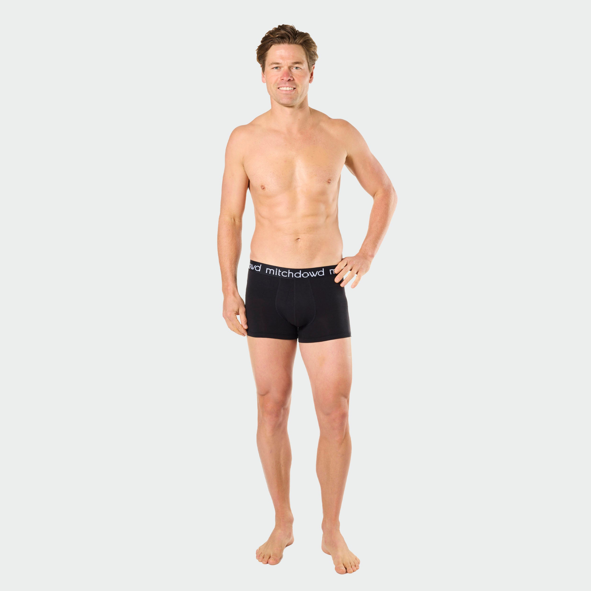 Mitch Dowd Men's Bamboo Trunks 2 Pack Palms Black and White