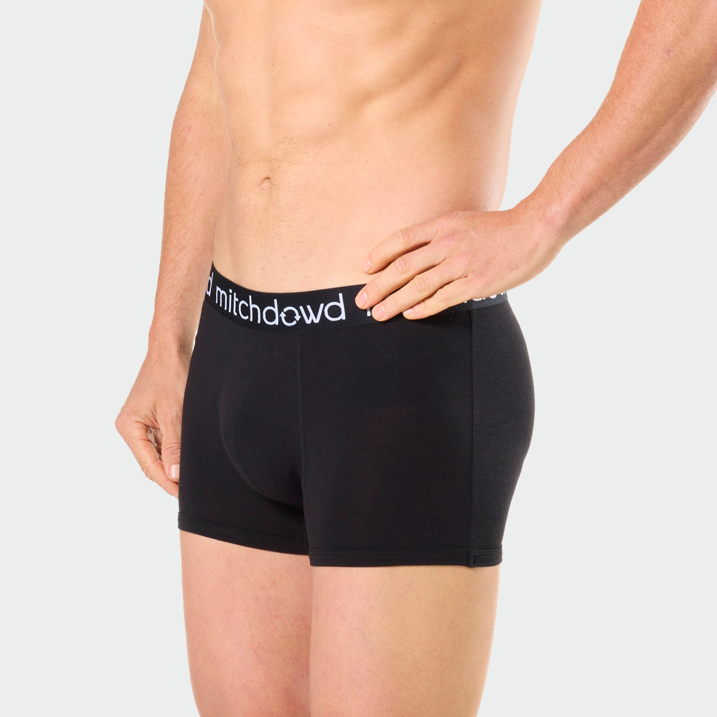 Mitch Dowd Men's Bamboo Trunks 2 Pack Palms Black and White