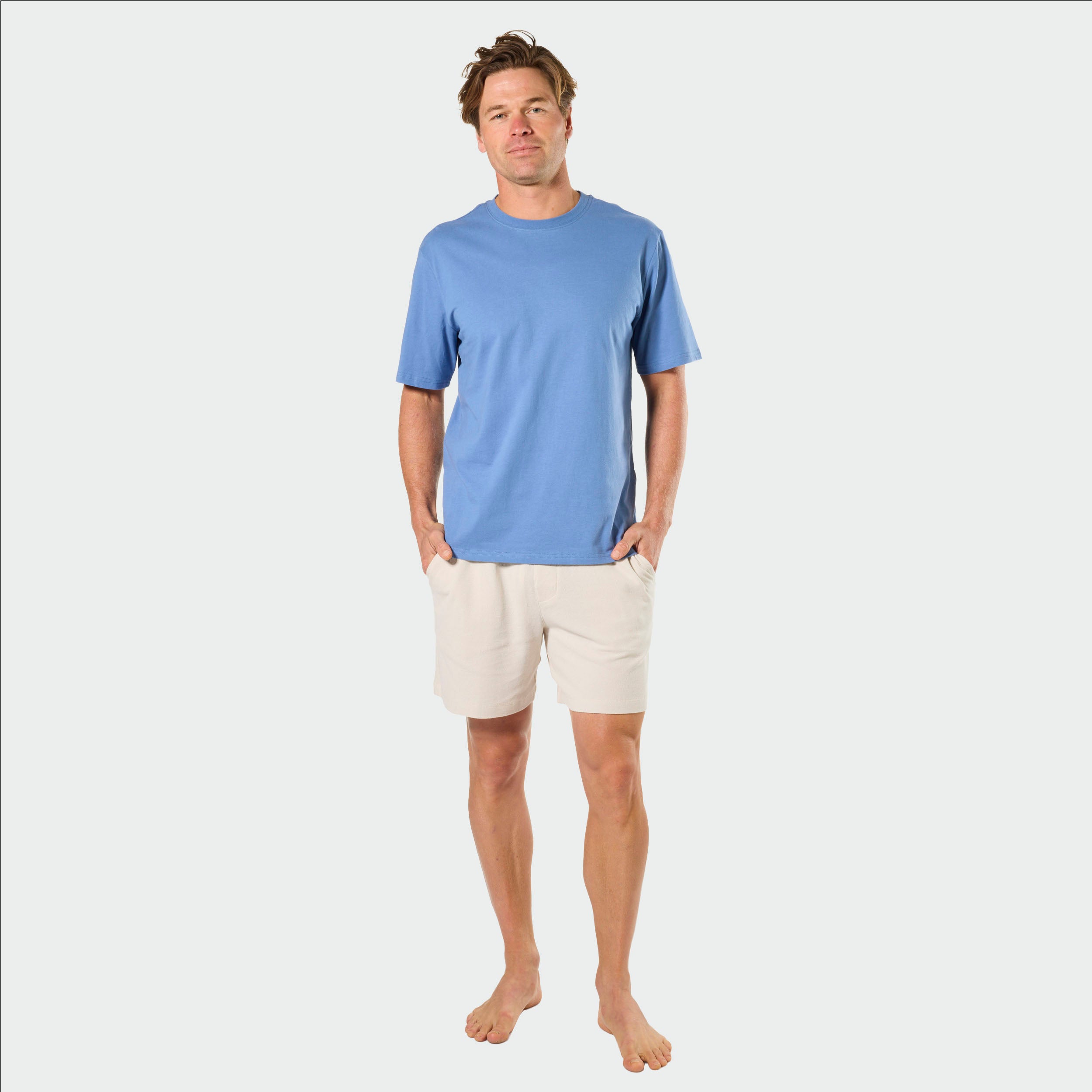 Mitch Dowd Men’s Two Pack Crew Neck T-Shirts in Navy and Sky Blue