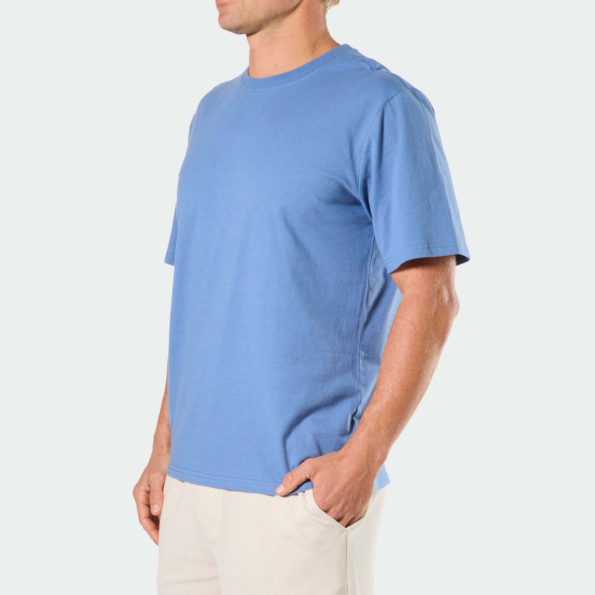 Mitch Dowd Men’s Two Pack Crew Neck T-Shirts in Navy and Sky Blue
