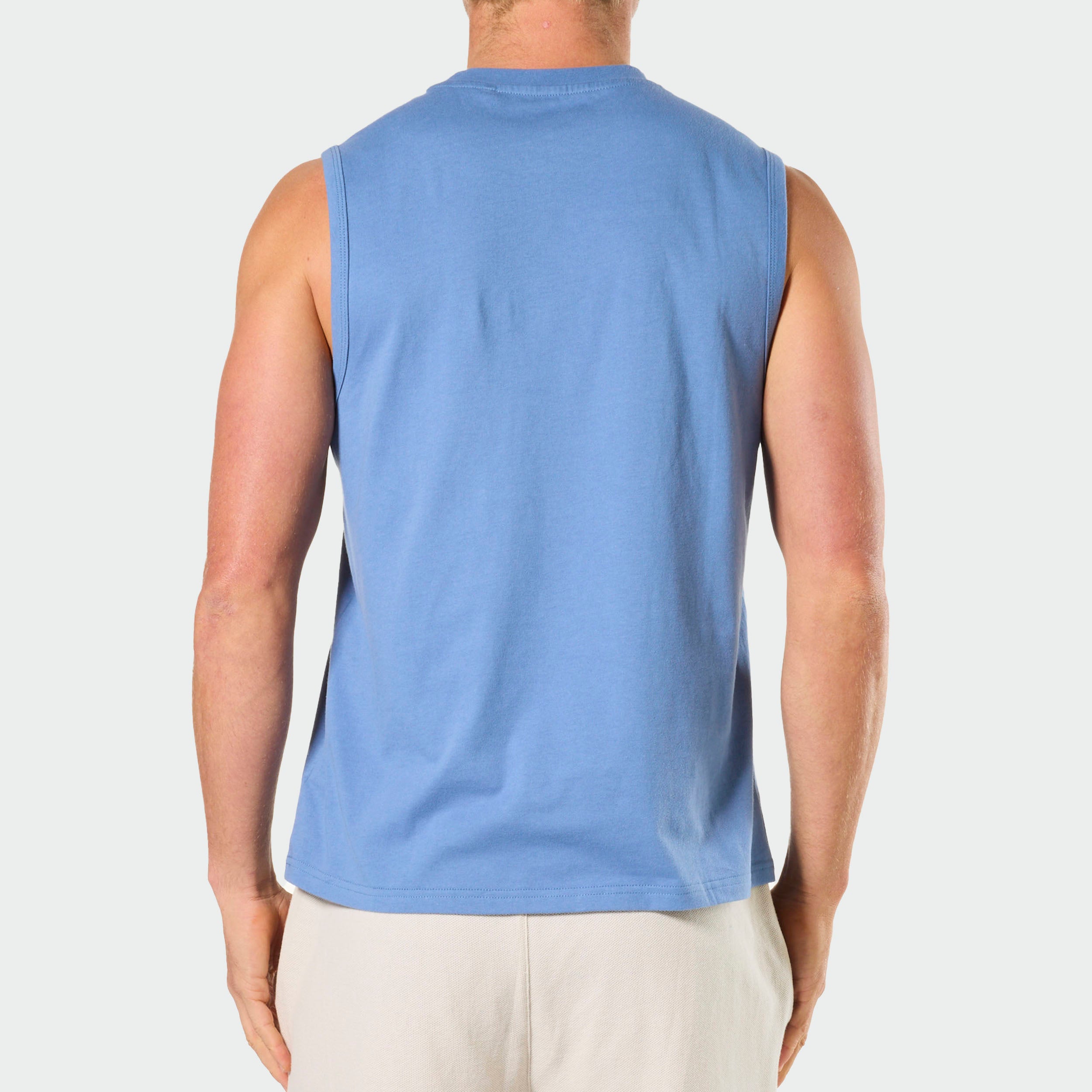 Mitchdowd Men's Relaxed Cotton Blue Muscle Tank Tee