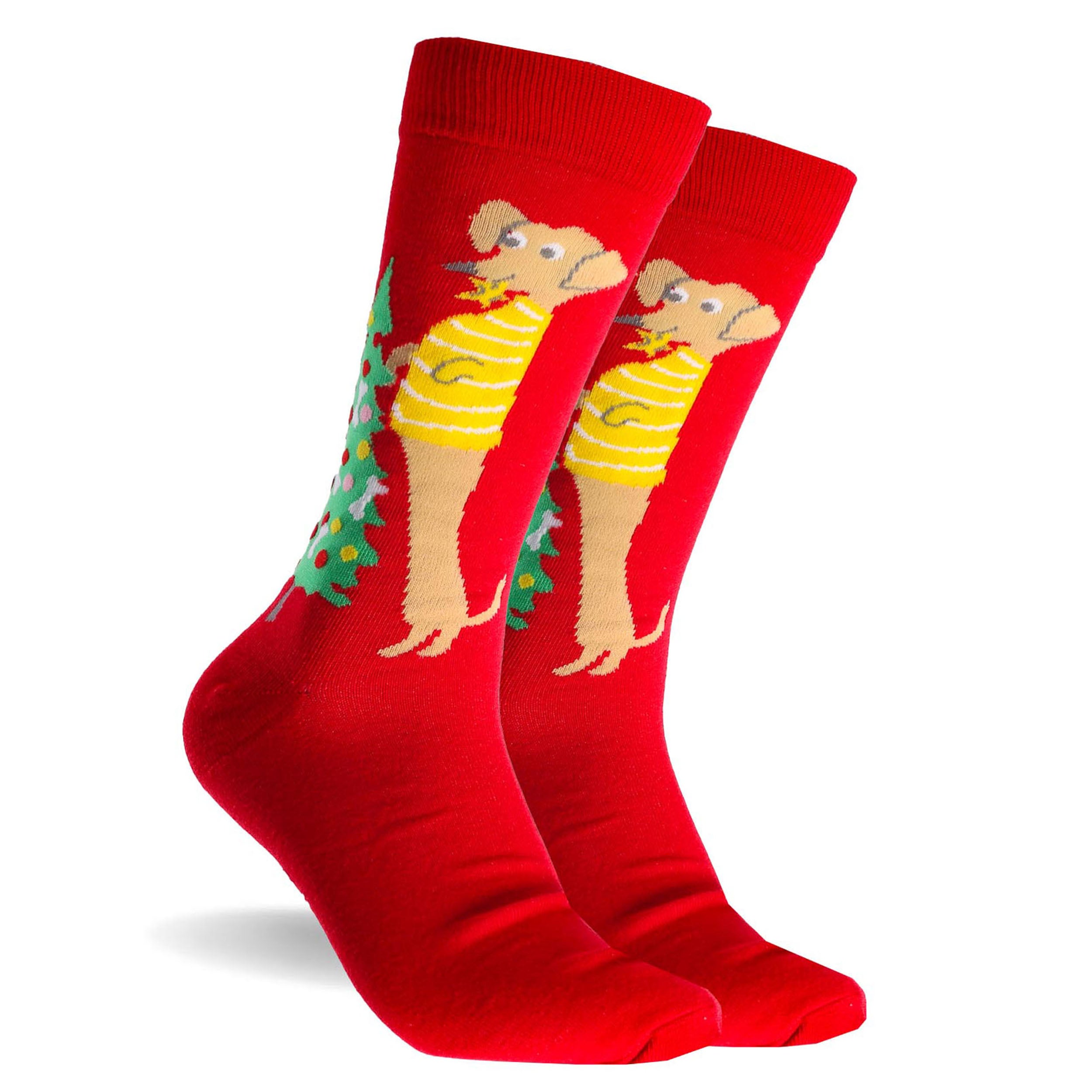 Men's 'Tis The Festive Season Cotton Crew Socks 3 Pack - Red, Green & Black - Image 3